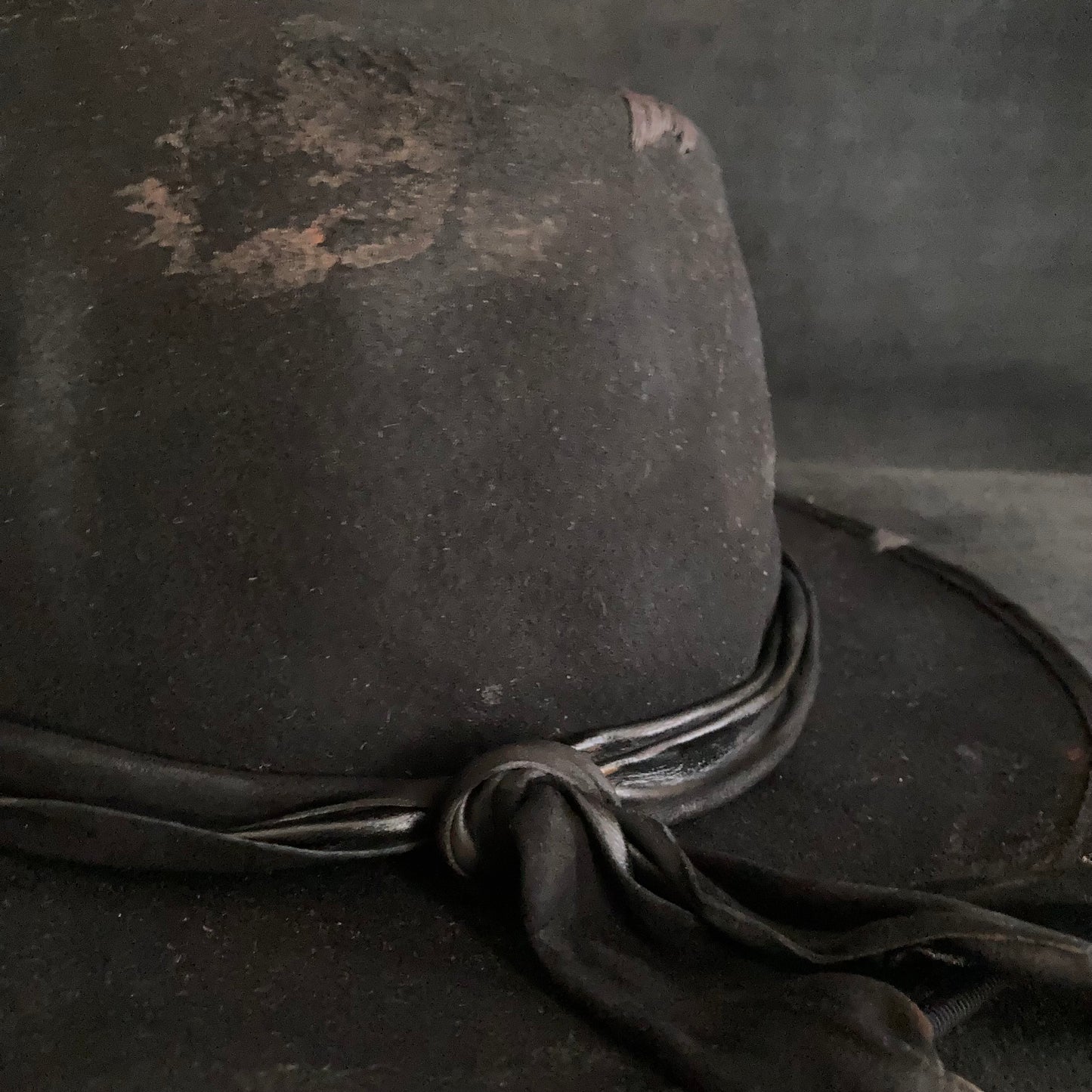 Black leather back  hat