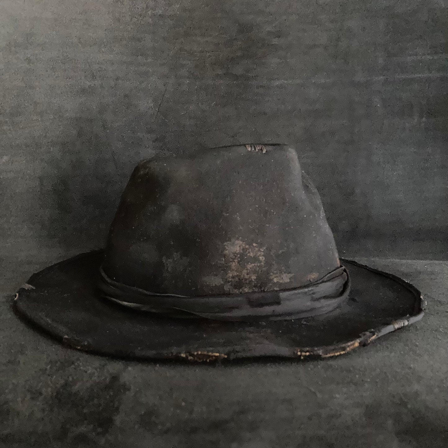 Black leather back  hat