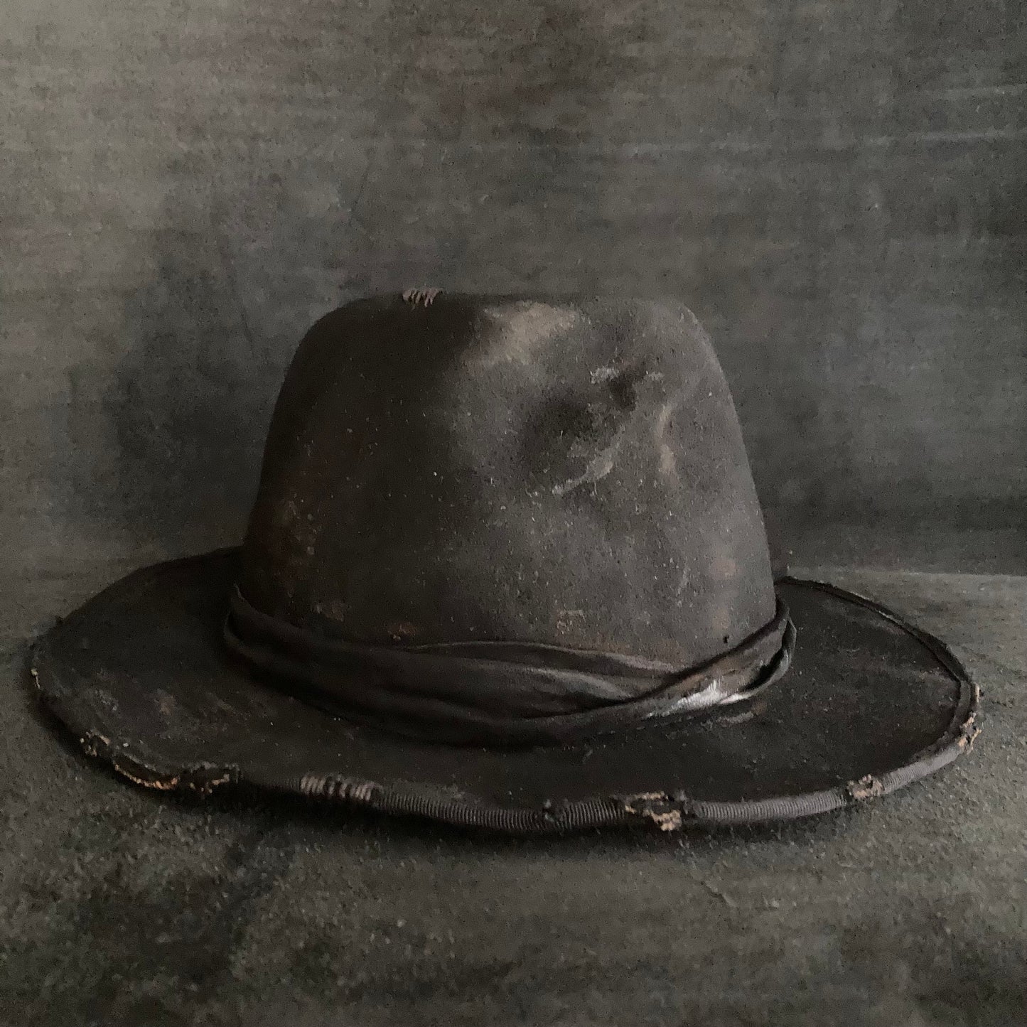 Black leather back  hat