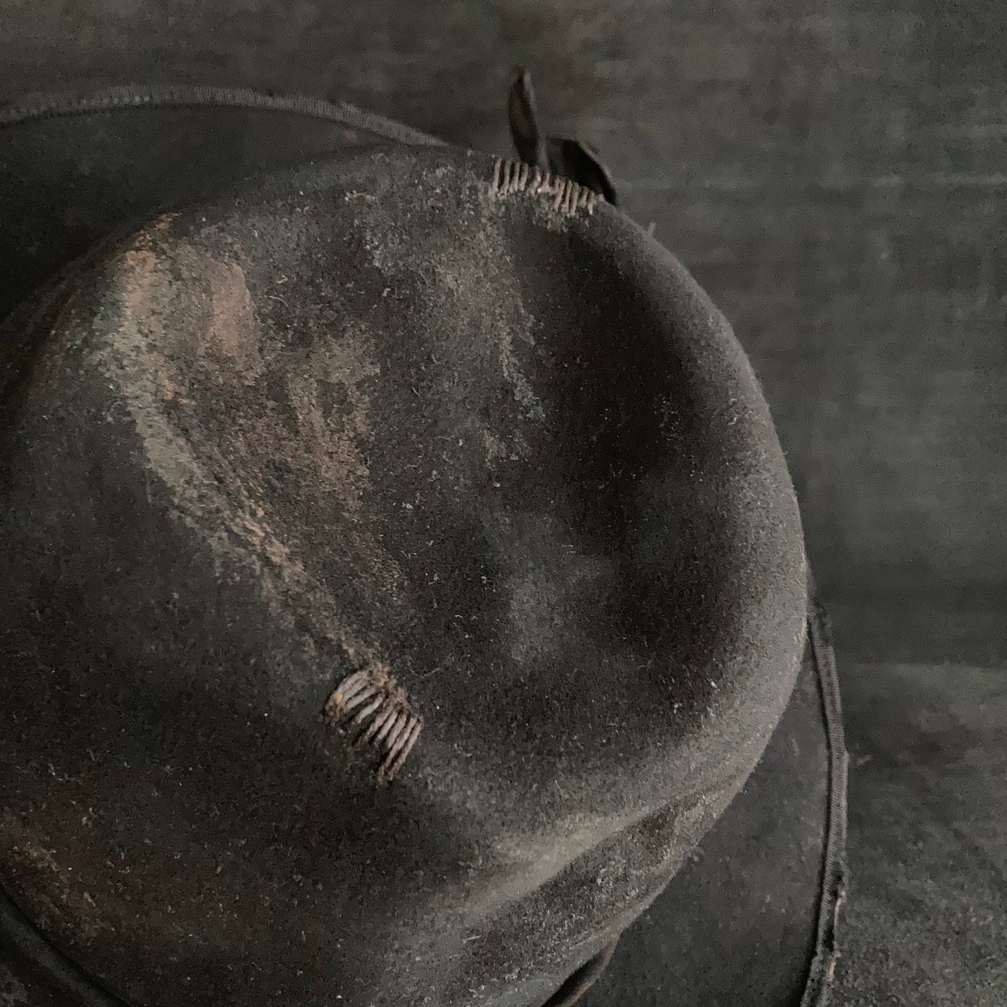 Black leather back  hat