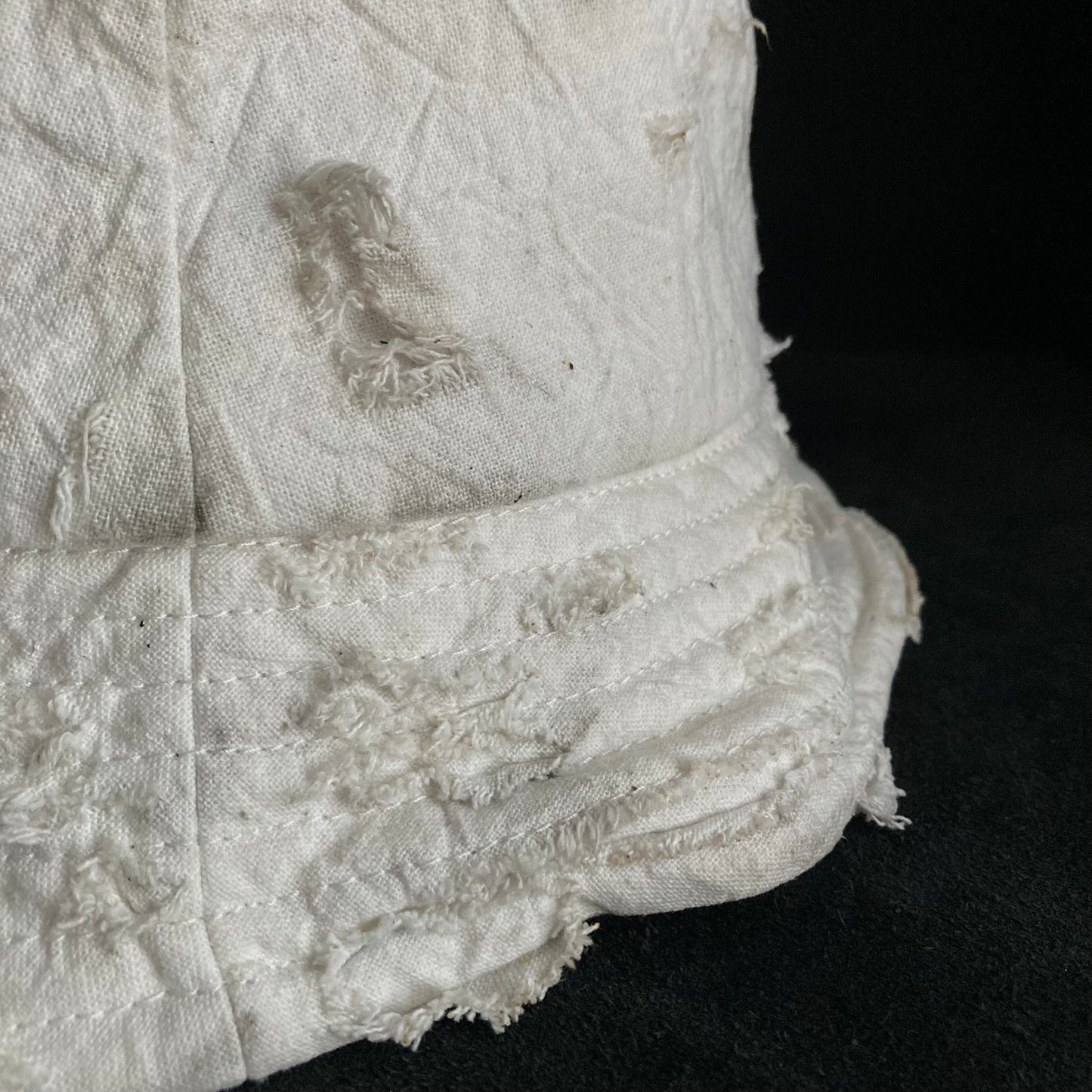 Distressed  white steep bucket