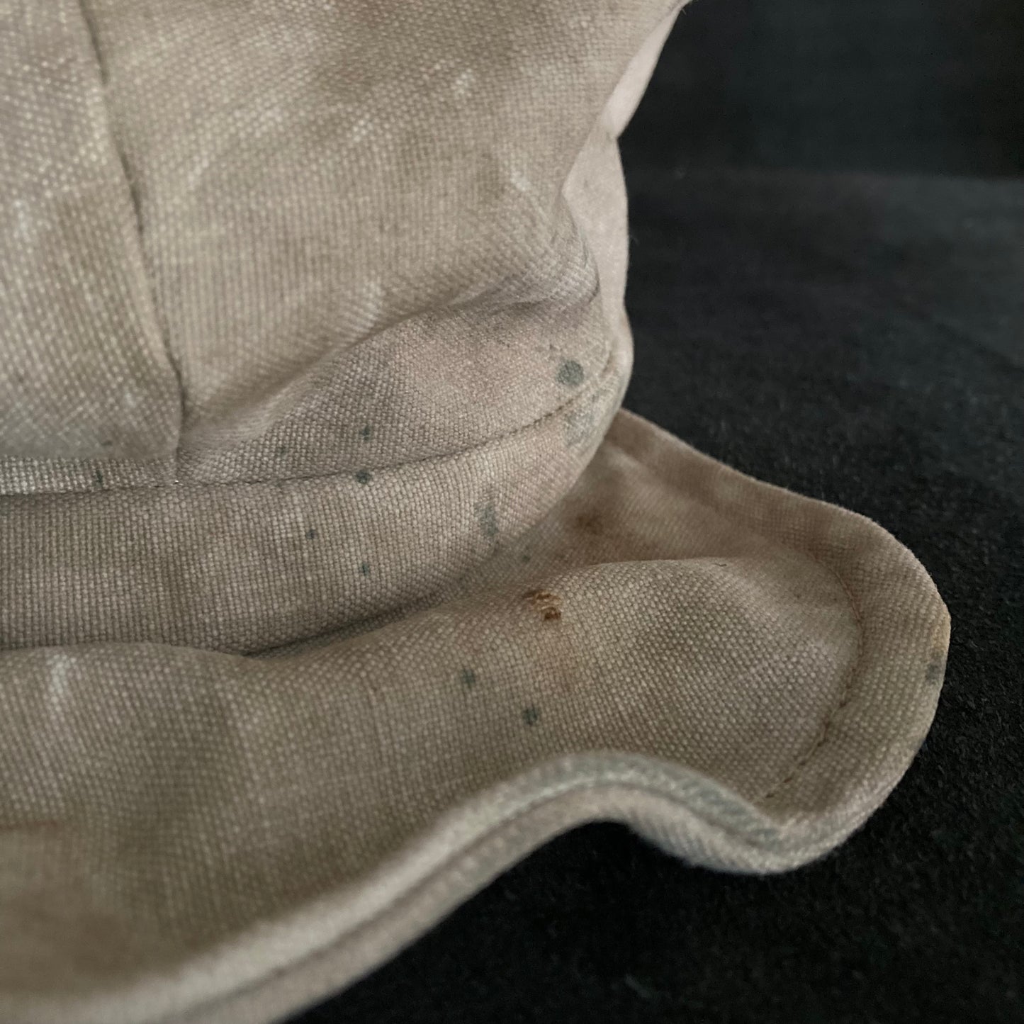 Old beige cloth casquette