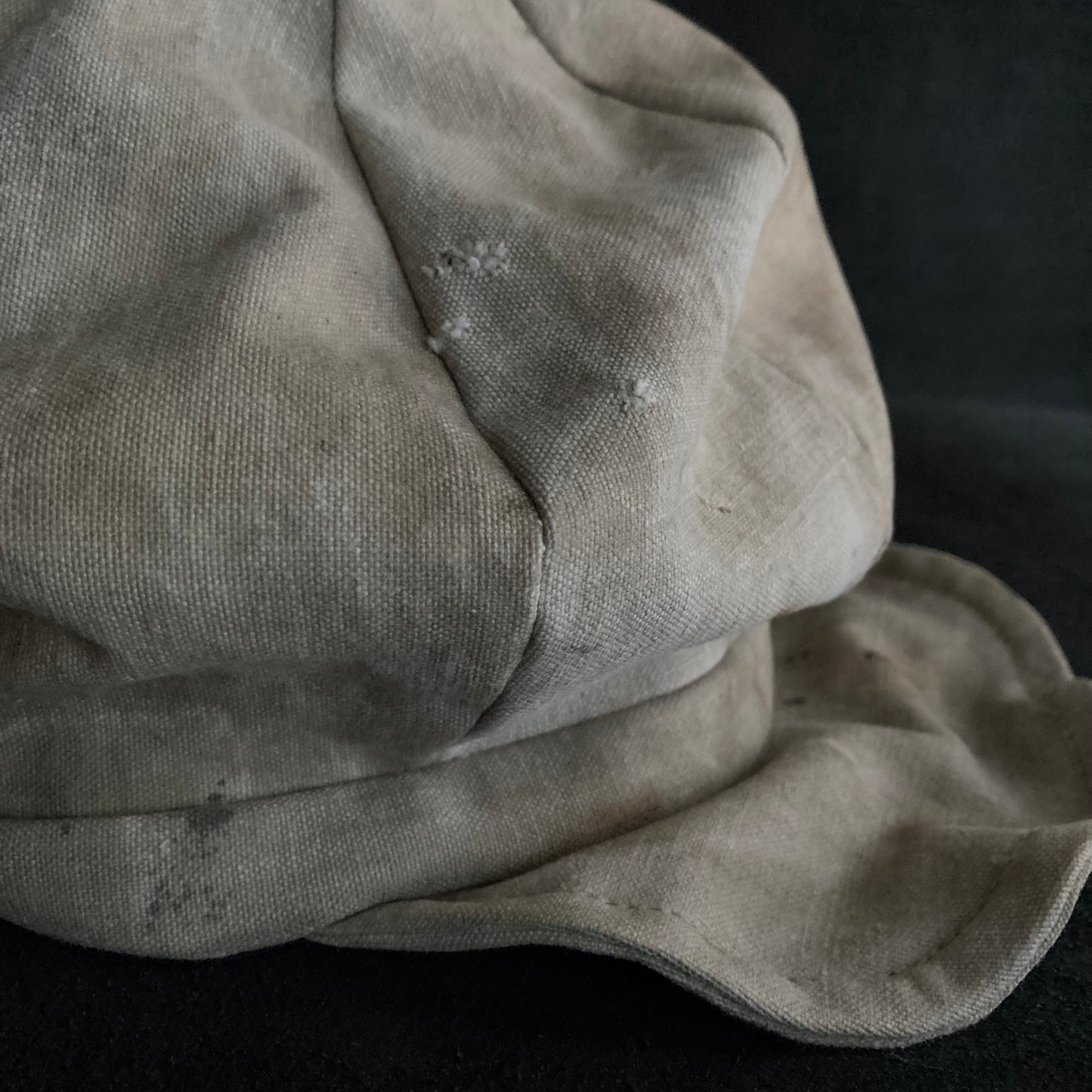 Old beige cloth casquette