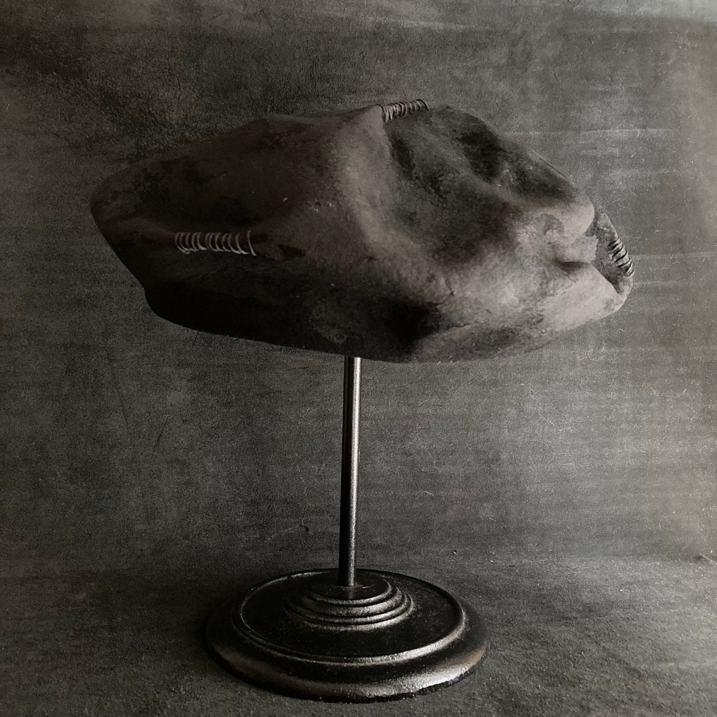 Charcoal beaten up beret