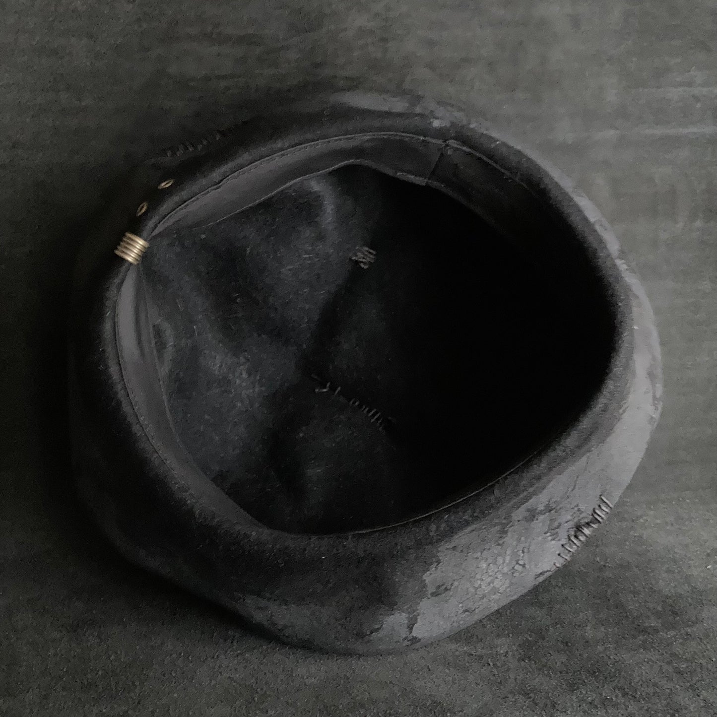 Charcoal beaten up beret