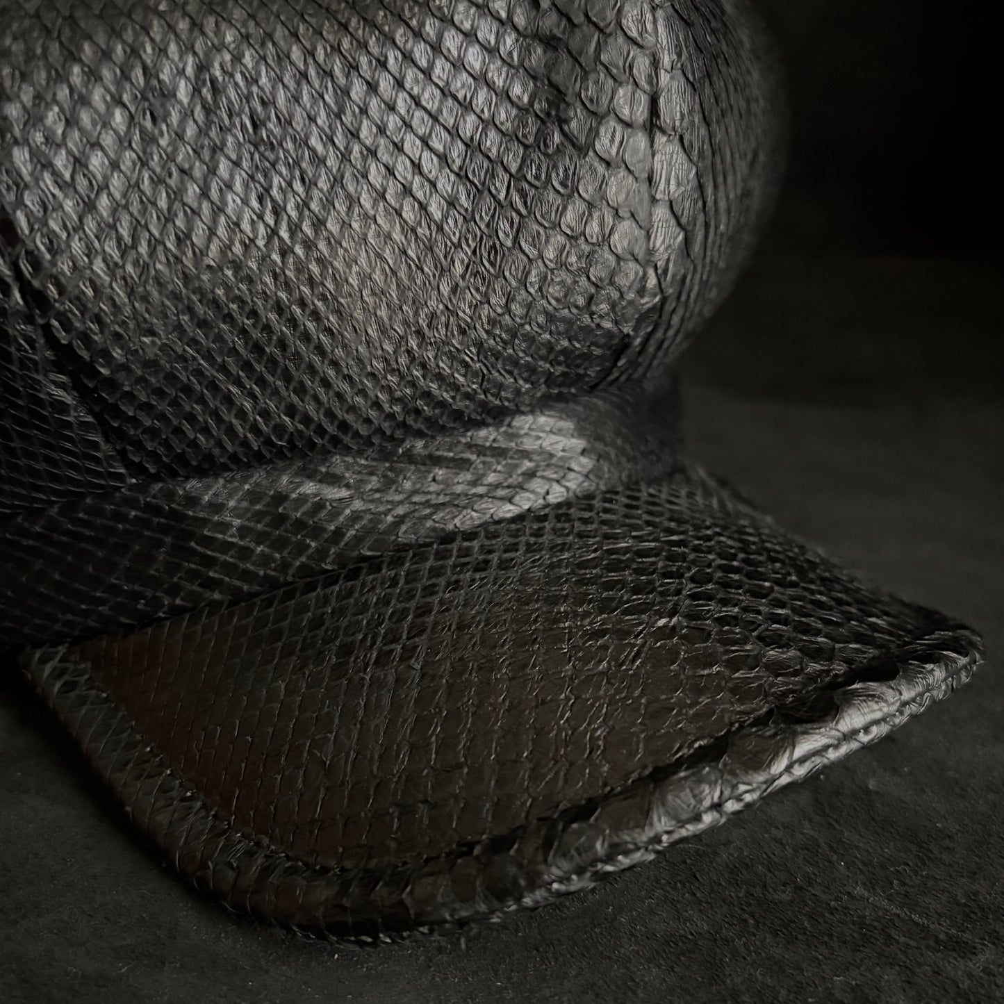 Reserved item (Snake black leather casquette )