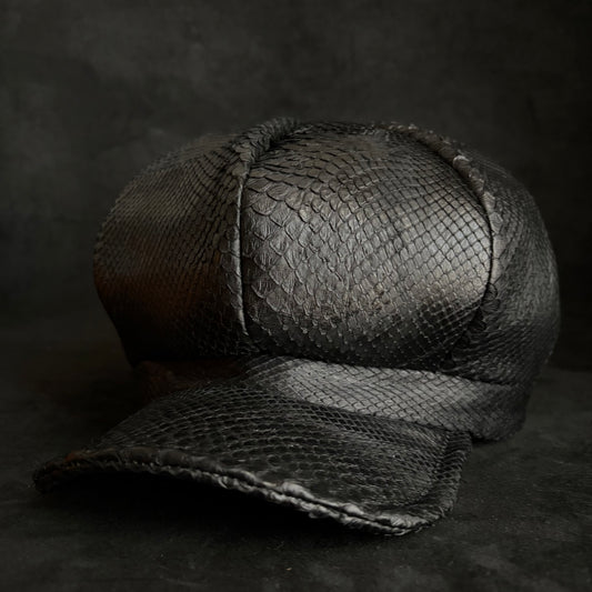 Reserved item (Snake black leather casquette )