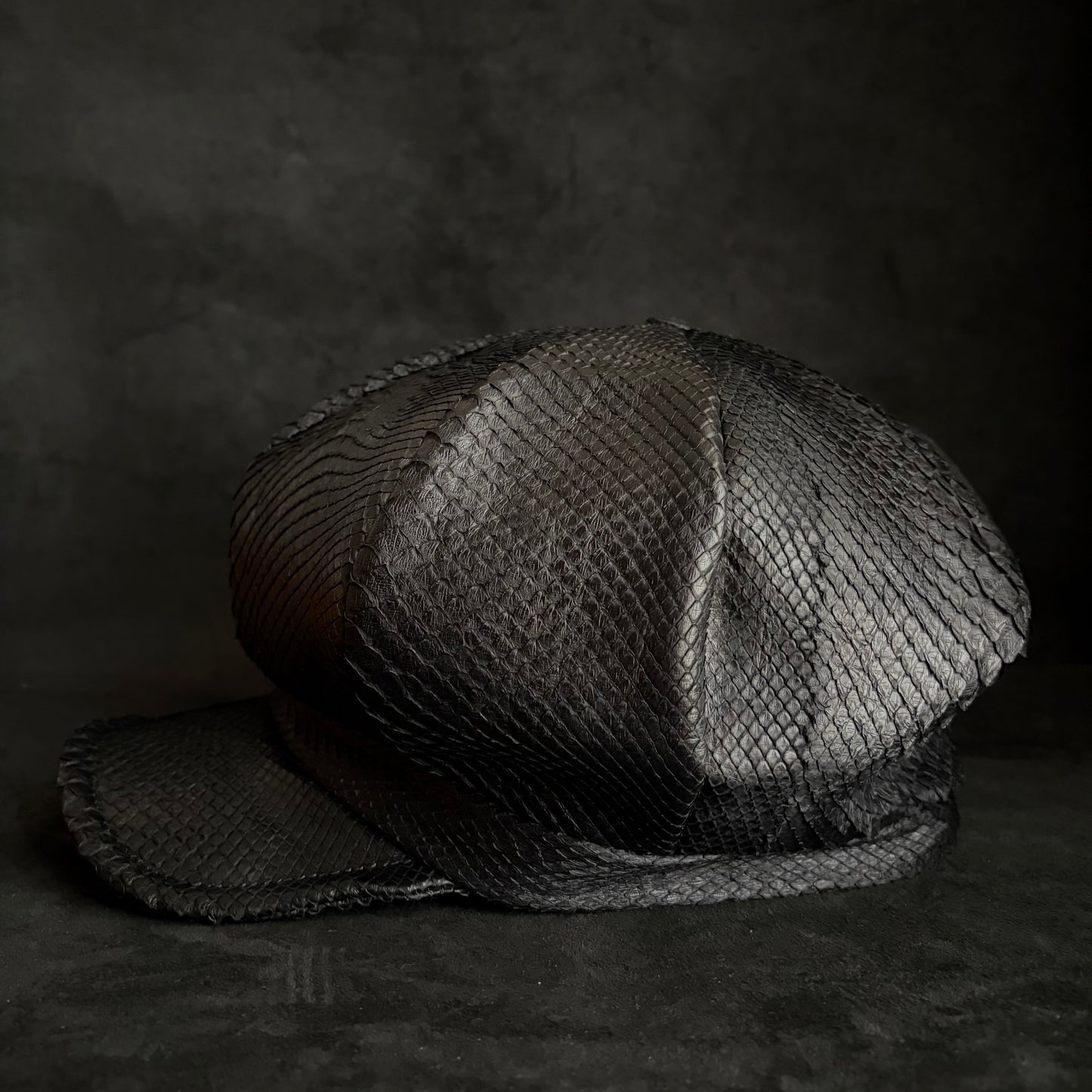 Reserved item (Snake black leather casquette )
