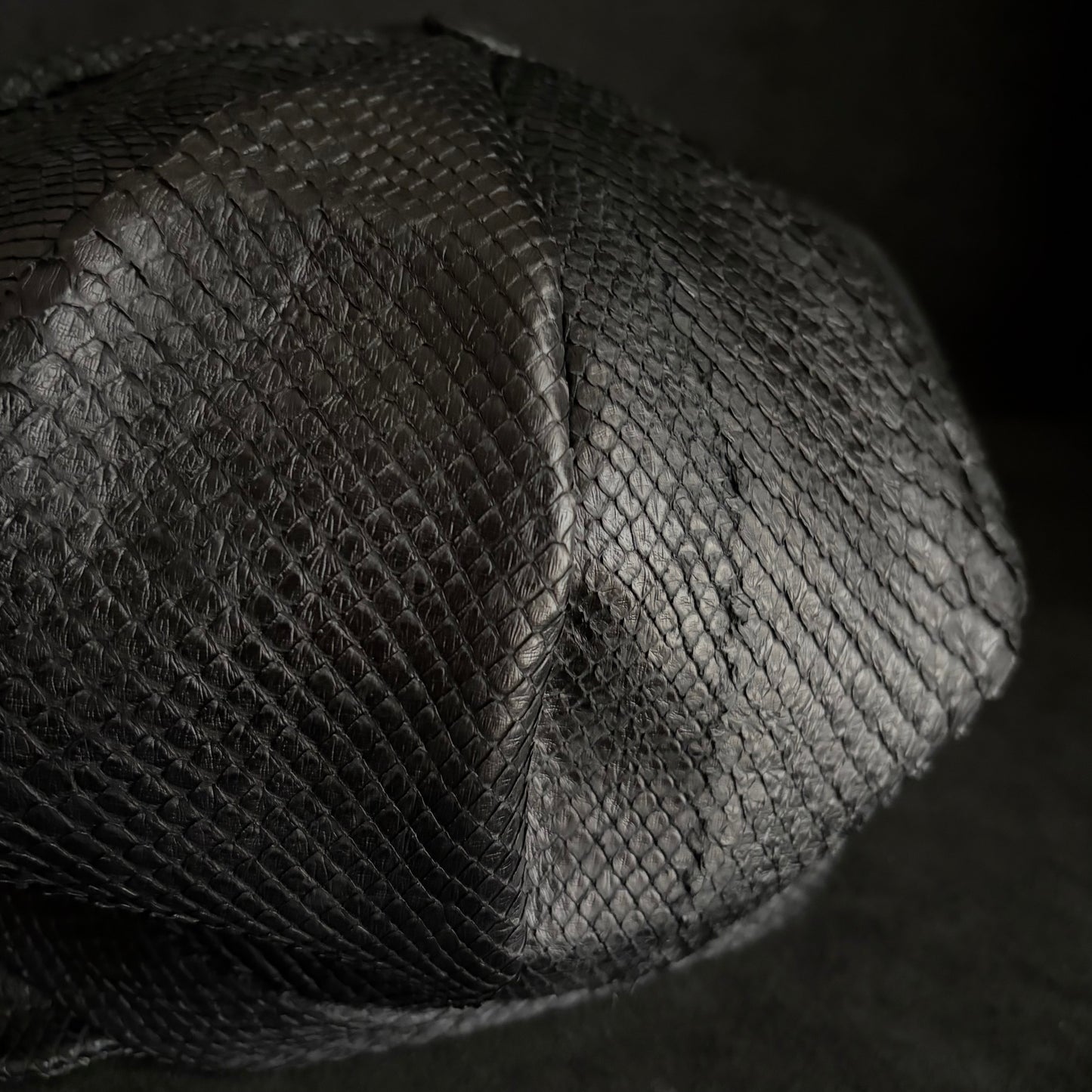 Reserved item (Snake black leather casquette )