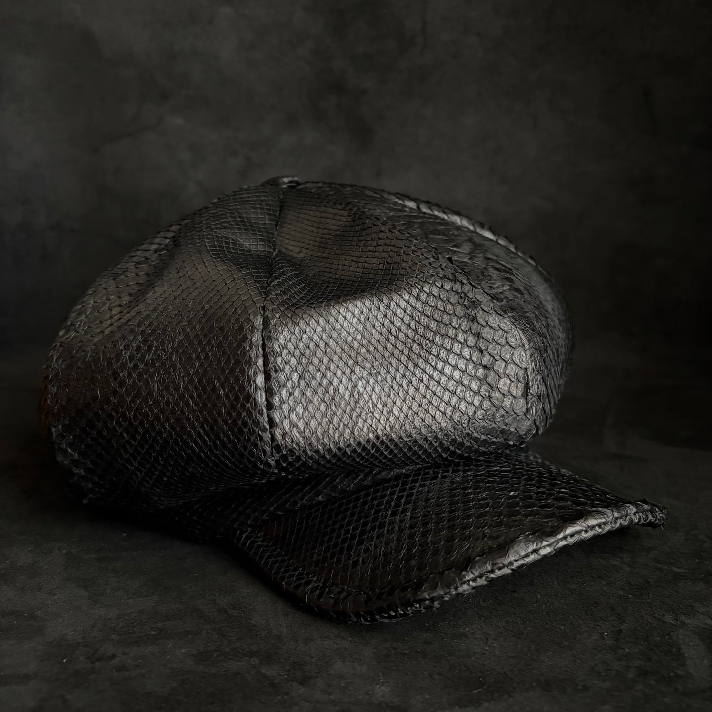 Reserved item (Snake black leather casquette )