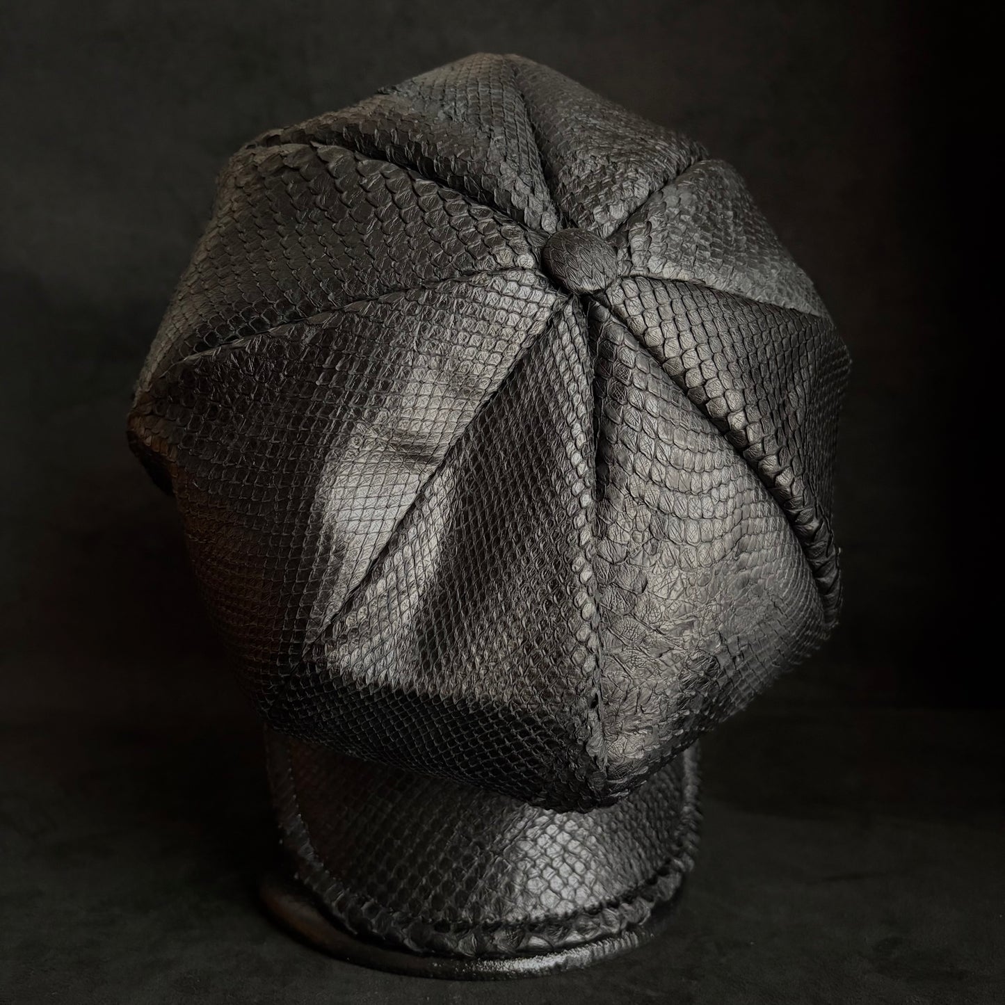 Reserved item (Snake black leather casquette )
