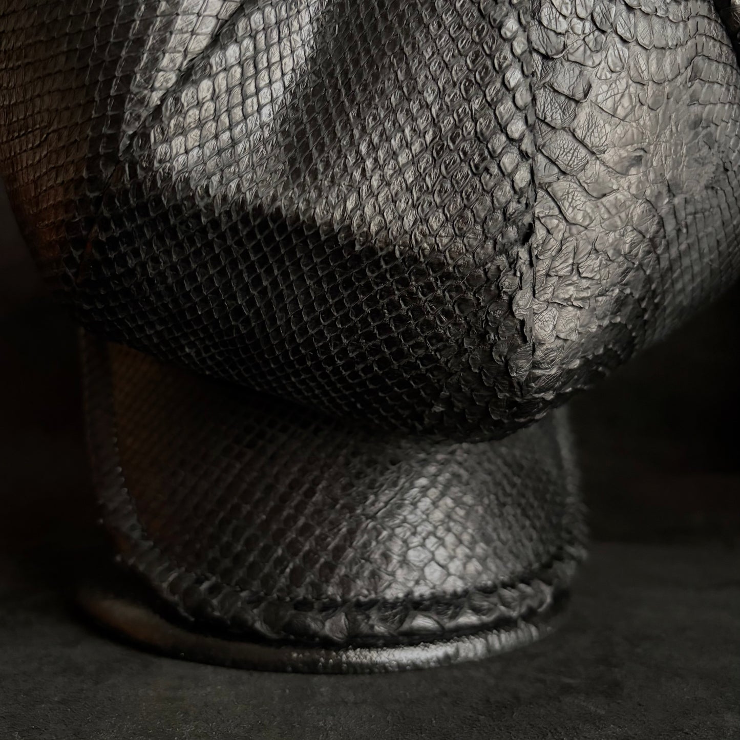 Reserved item (Snake black leather casquette )