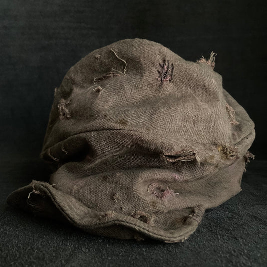 Brown khaki linen damage ＆ stain turn cap