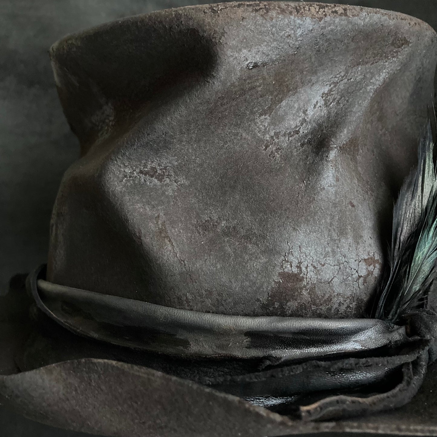Charcoal crow crash silk hat
