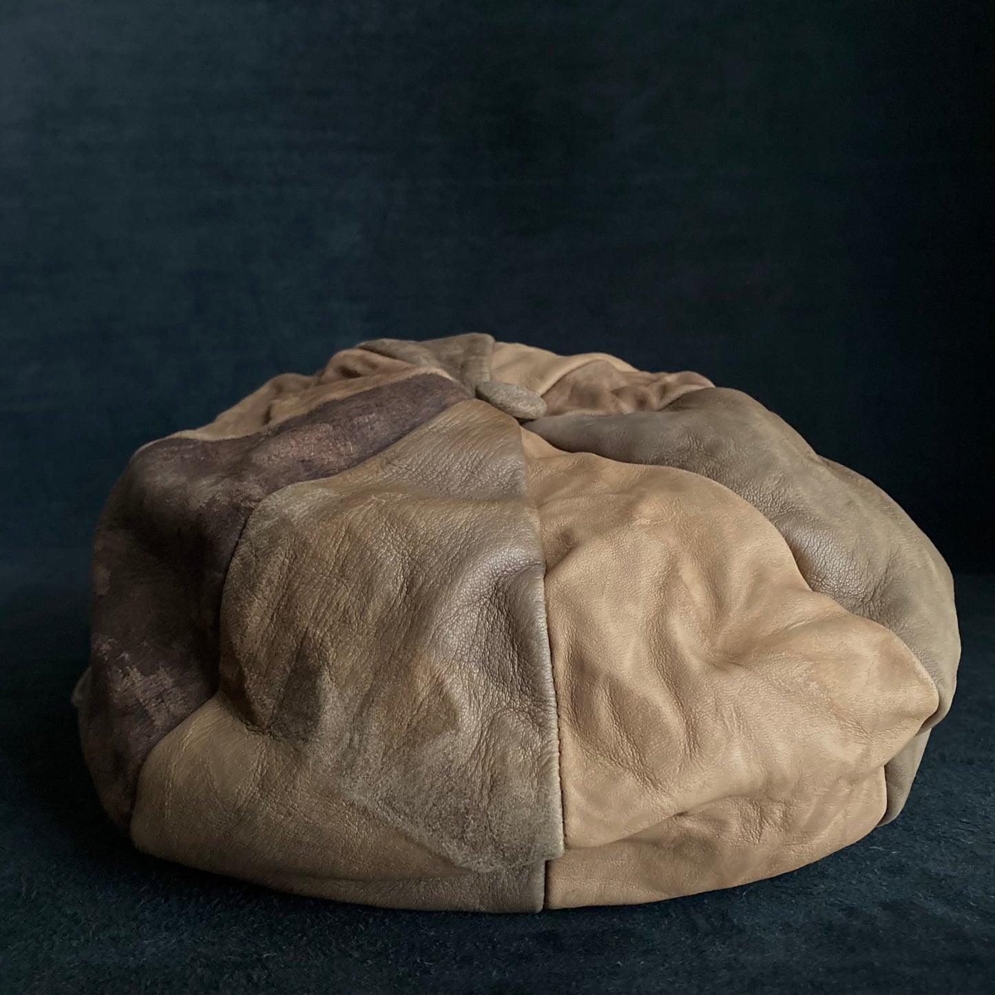 Each brown camel leather casquette