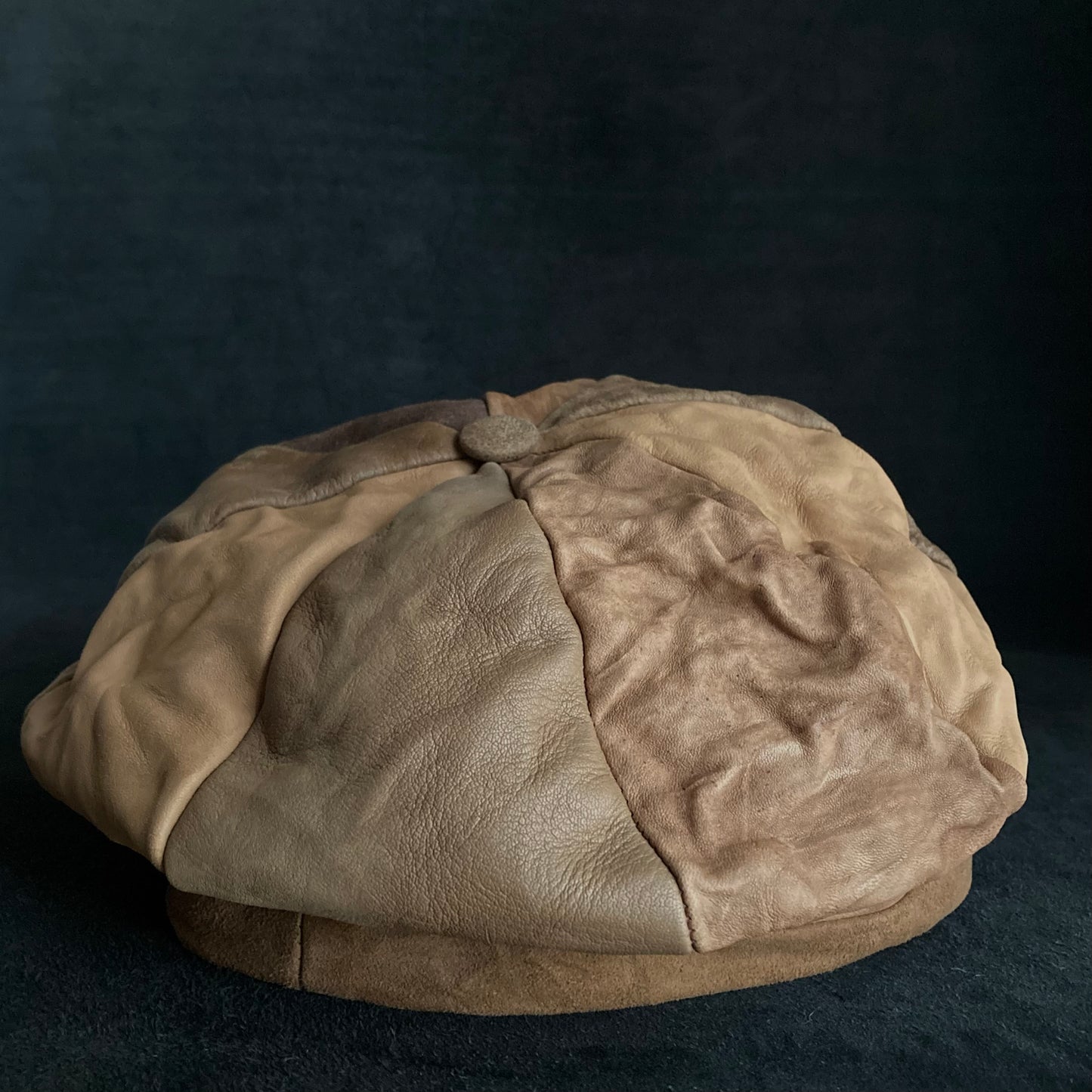 Each brown camel leather casquette
