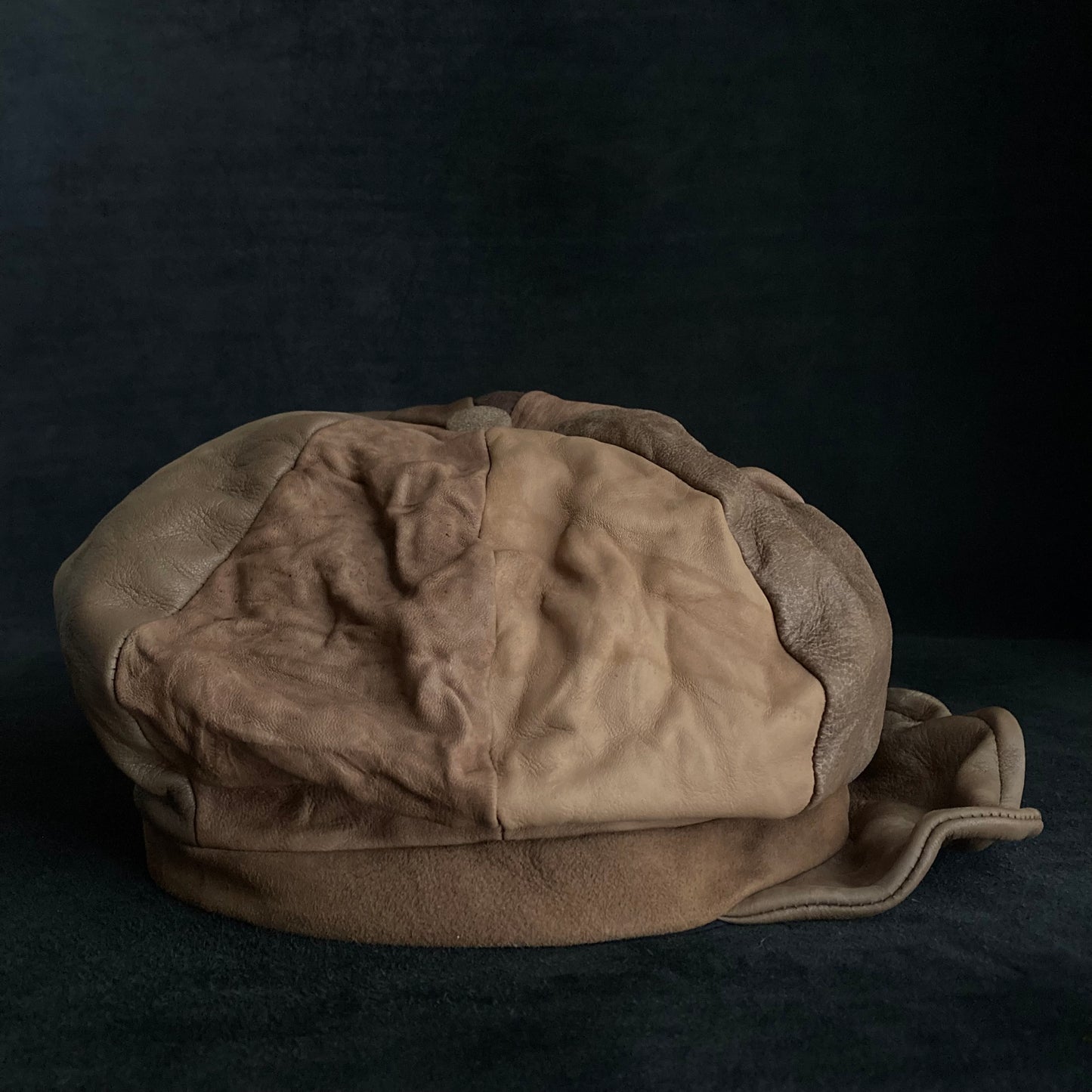 Each brown camel leather casquette