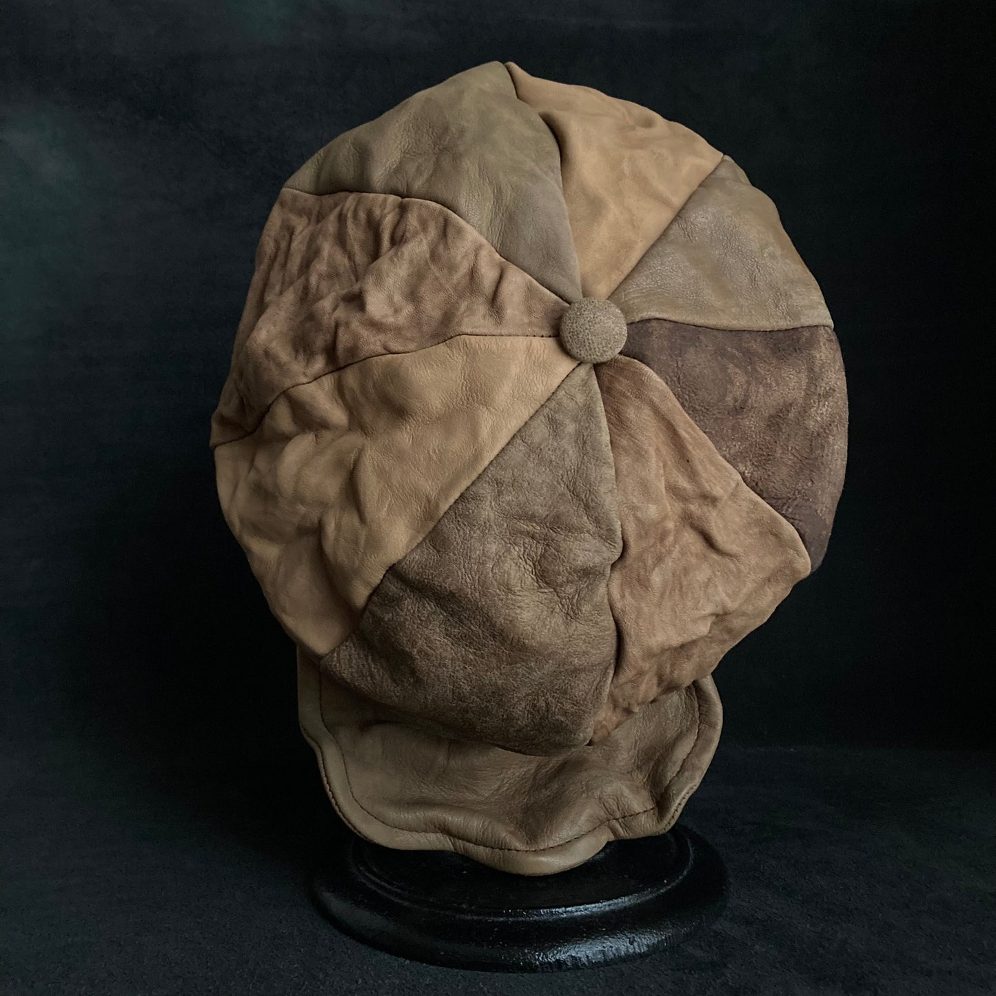 Each brown camel leather casquette