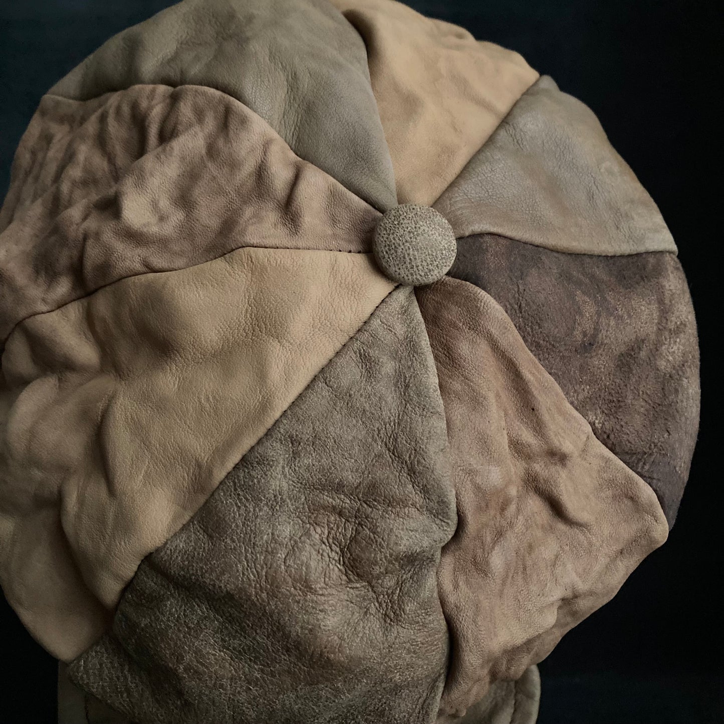 Each brown camel leather casquette