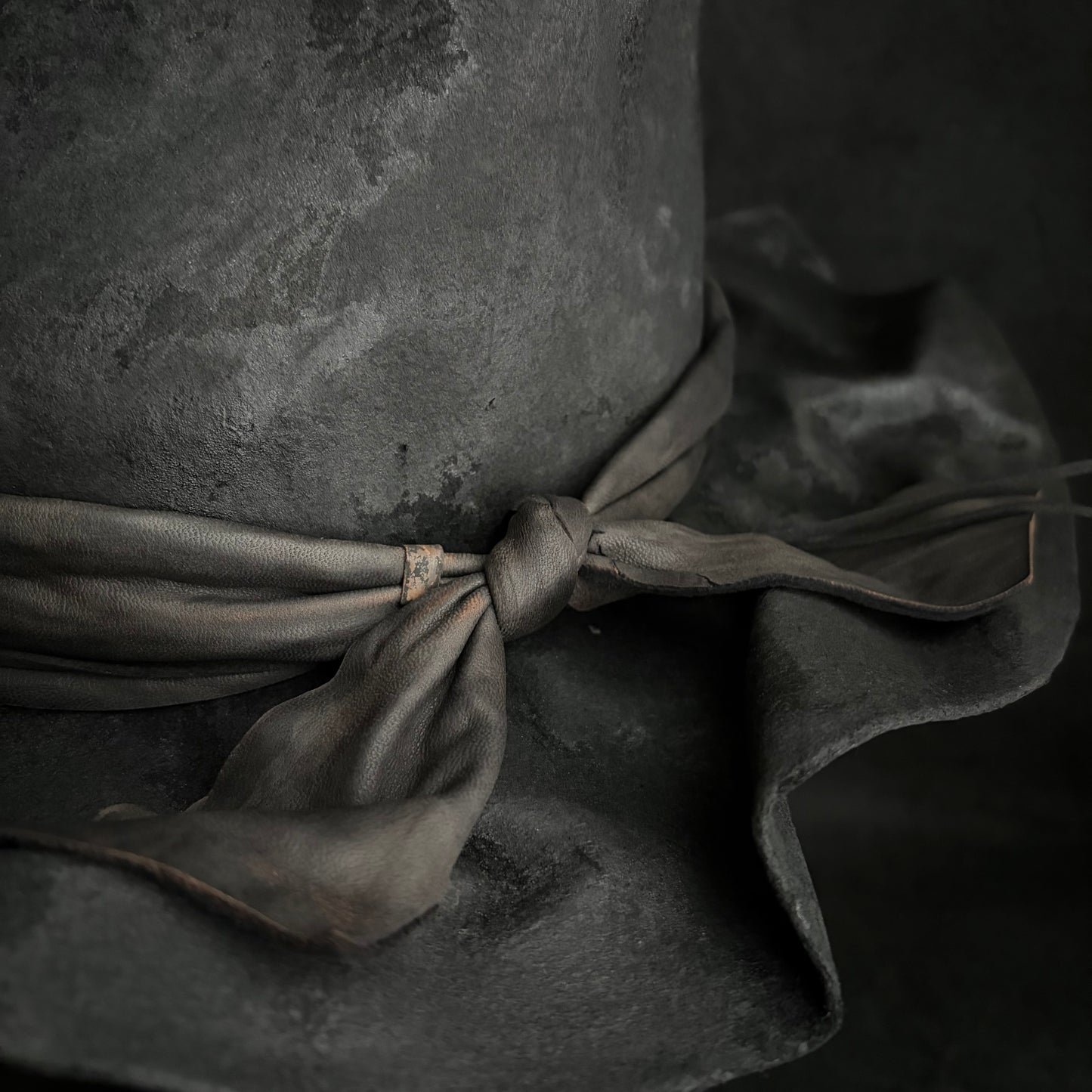 Charcoal folded brim lgnis fedora hat