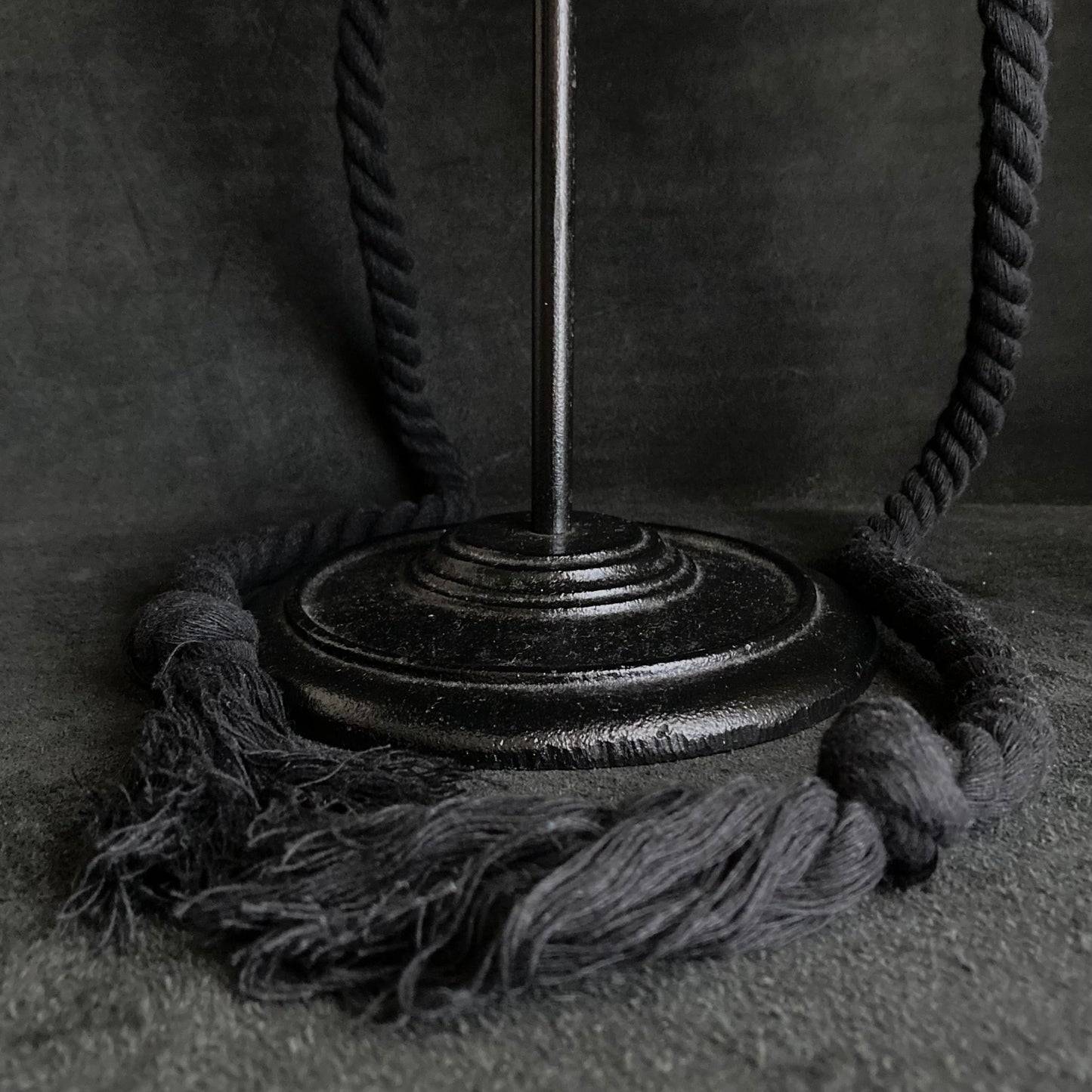 Charcoal jagged western hat (hanging rope)