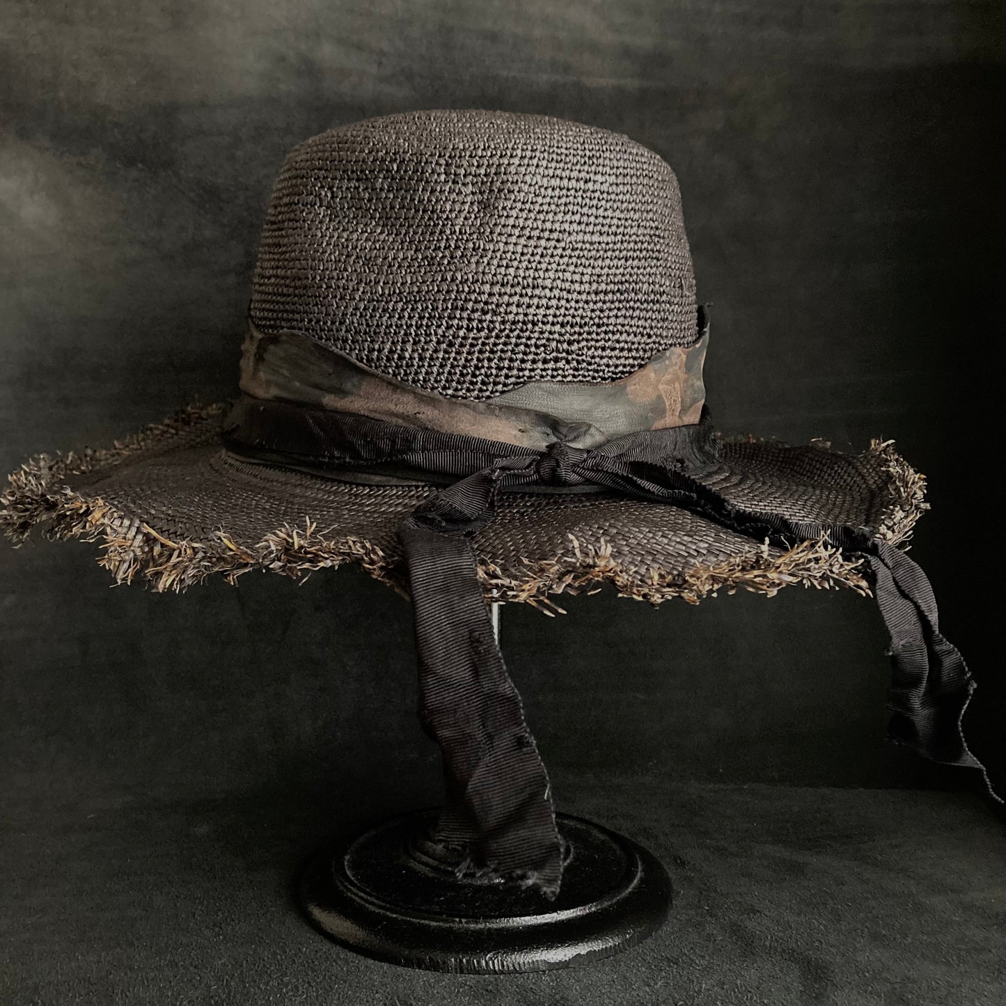 Jet black fedora panama