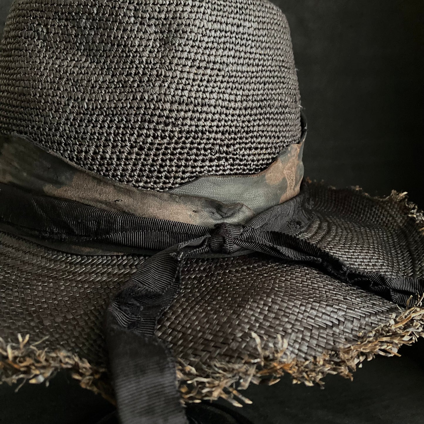 Jet black fedora panama