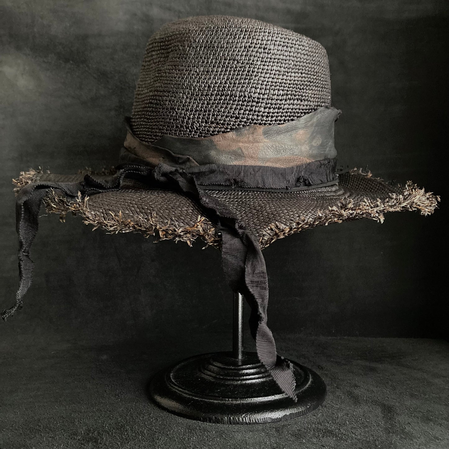 Jet black fedora panama