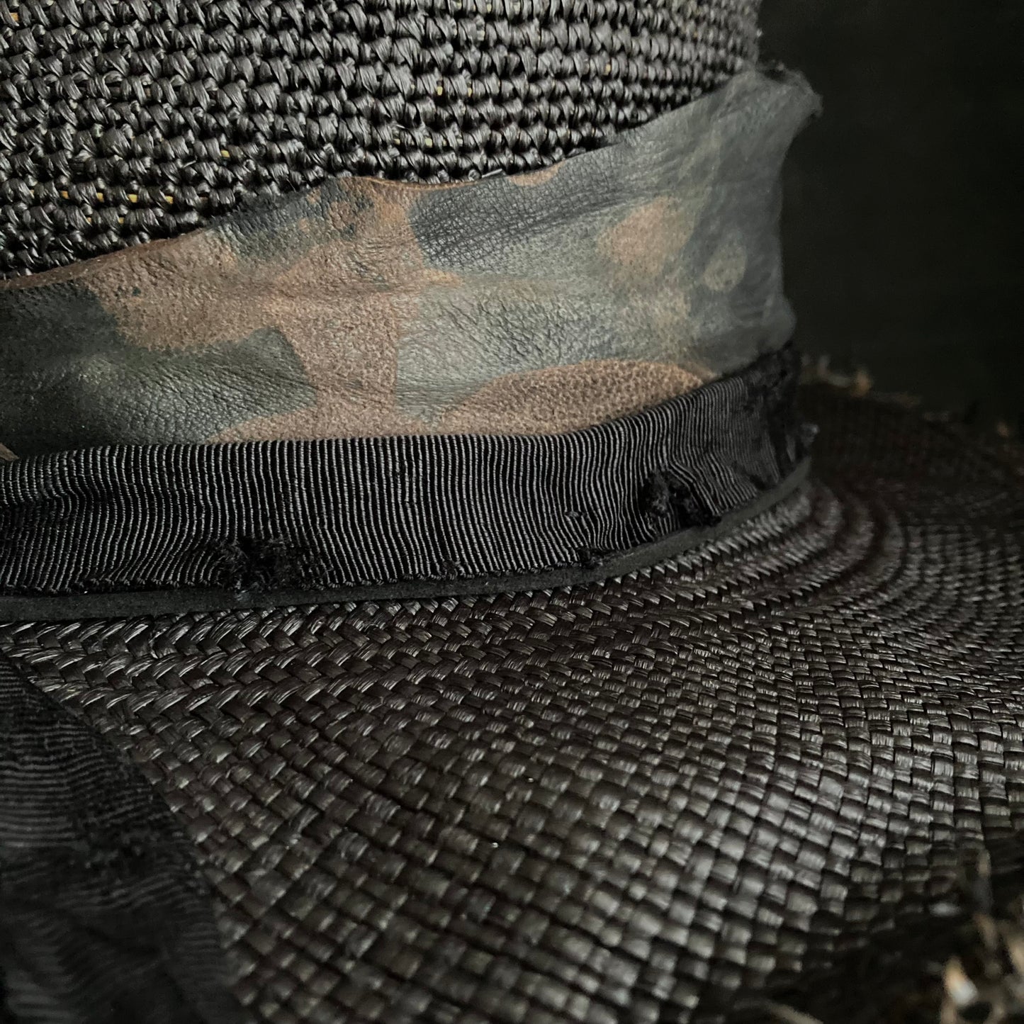 Jet black fedora panama