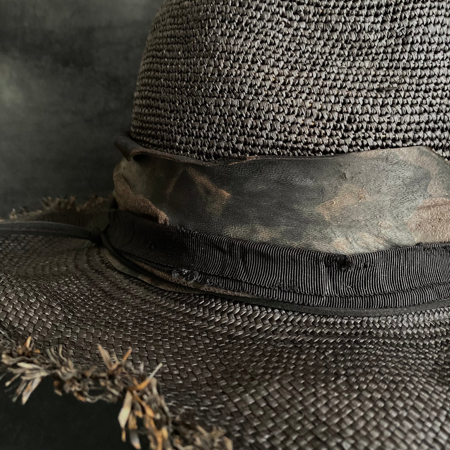 Jet black fedora panama