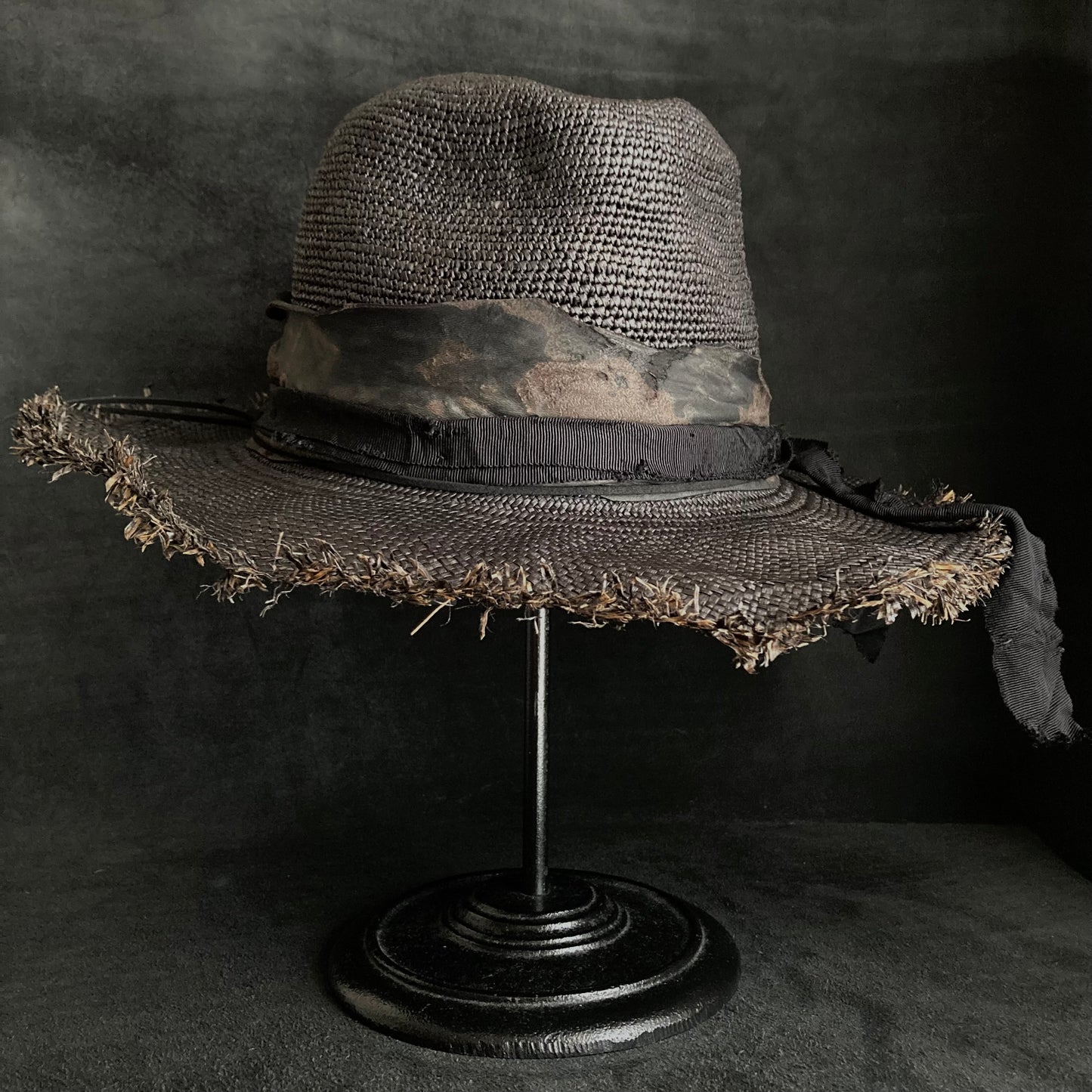 Jet black fedora panama