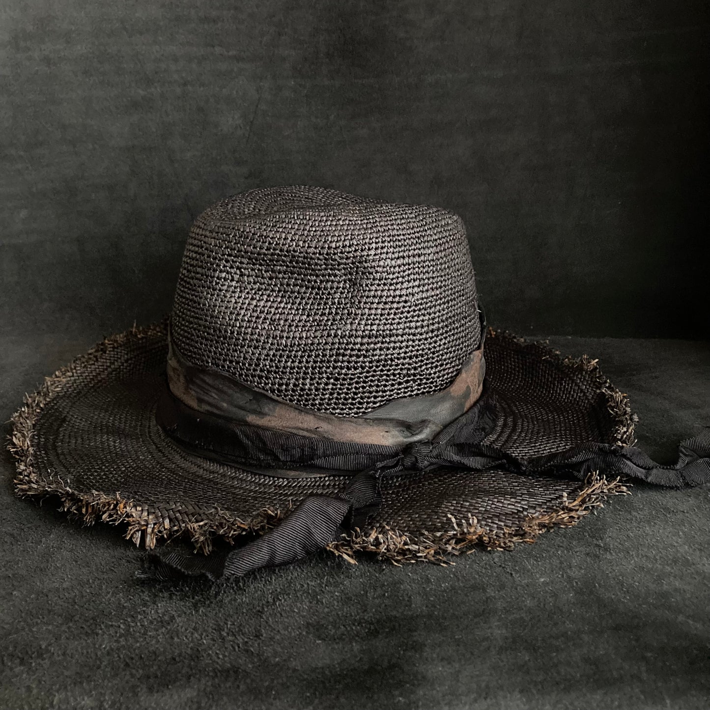 Jet black fedora panama