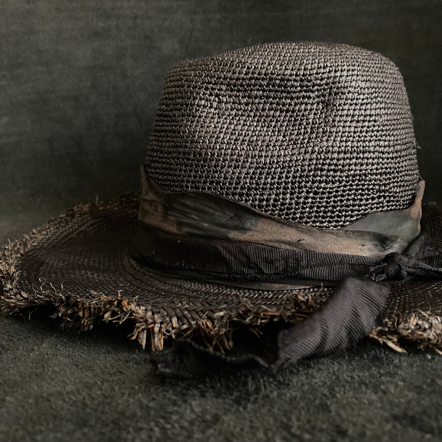 Jet black fedora panama