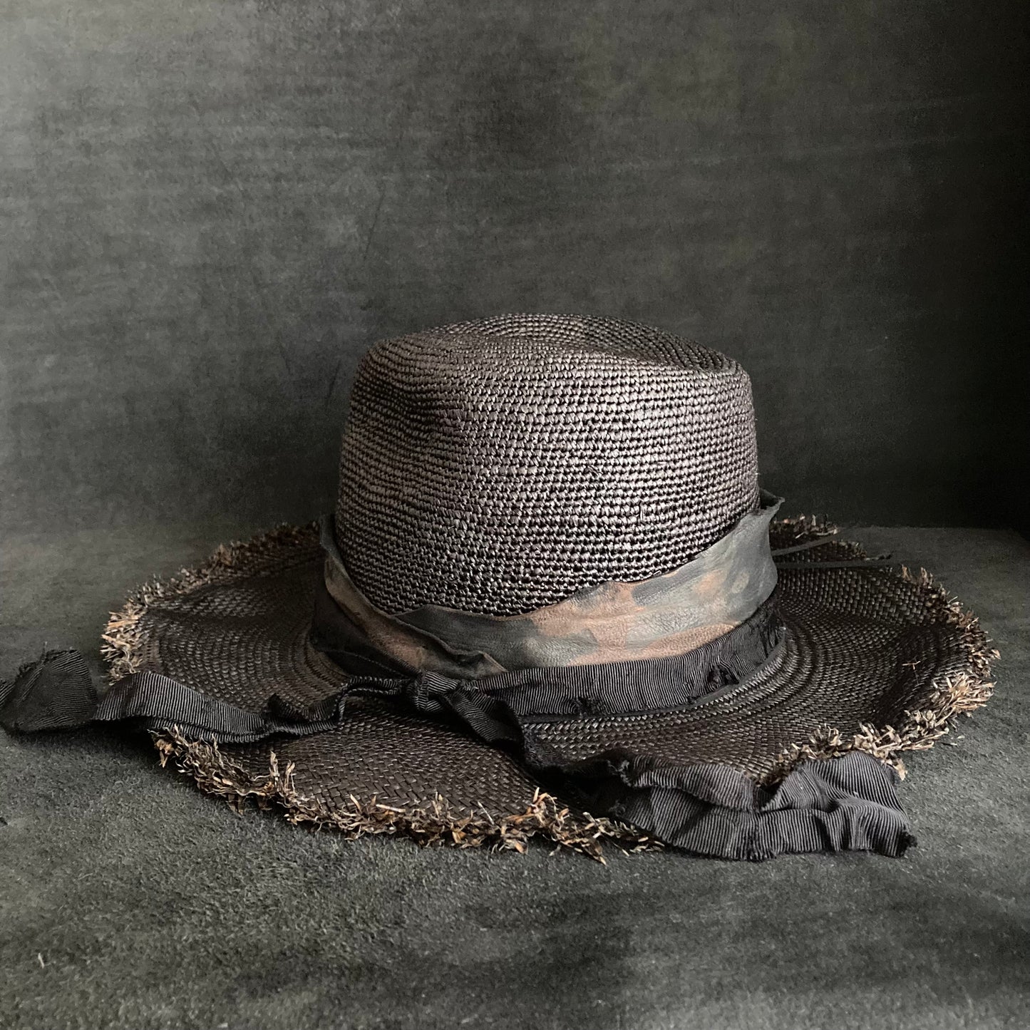 Jet black fedora panama