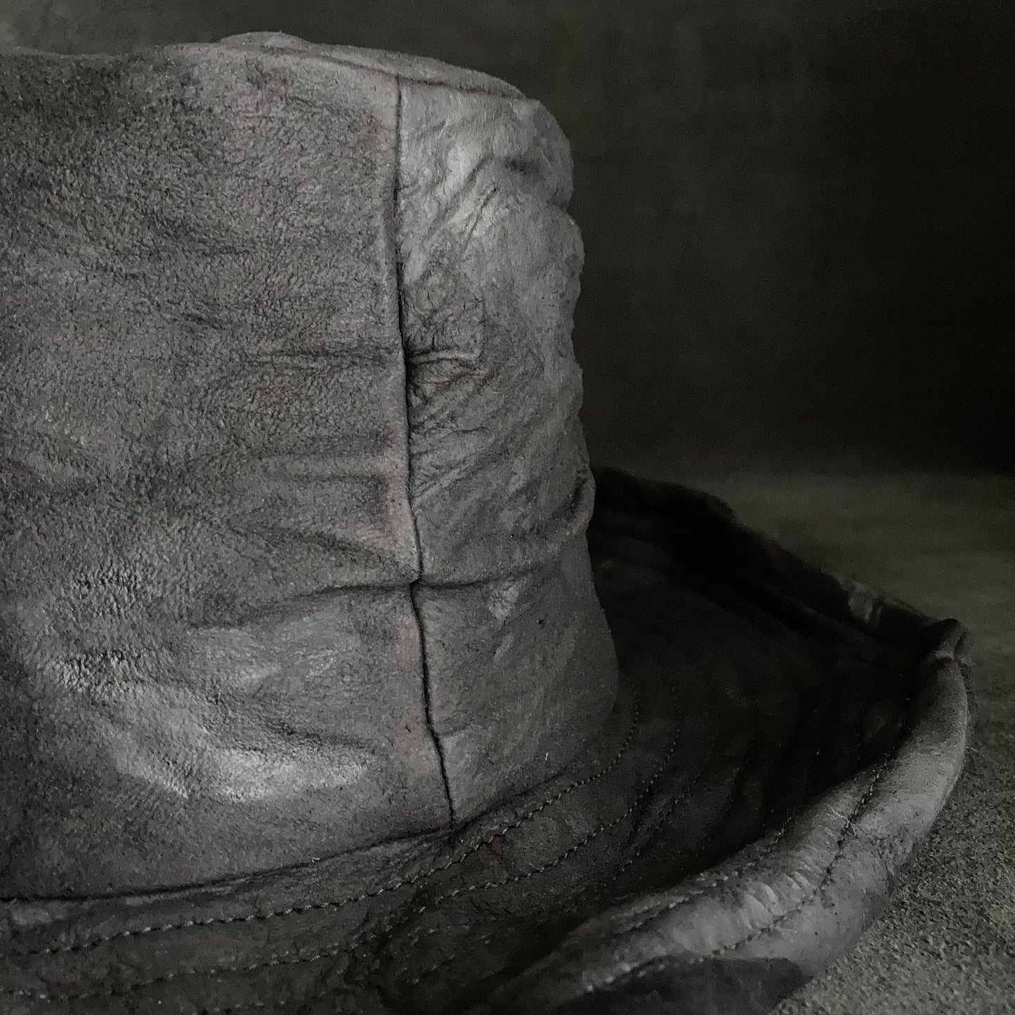 Bleach black leather fedora hat