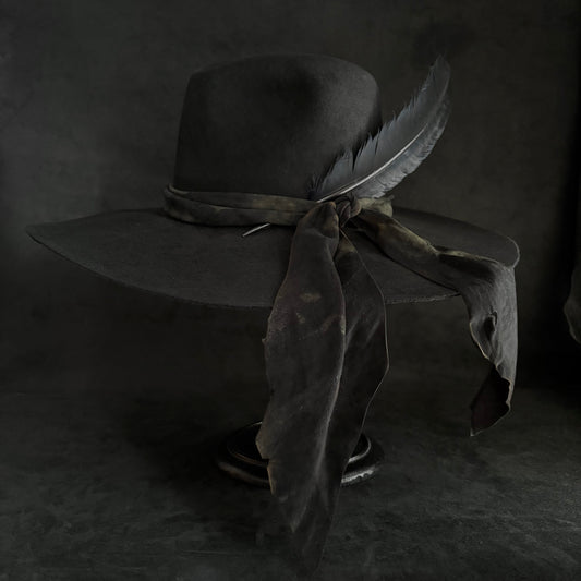 Black beaver hunter fedora hat