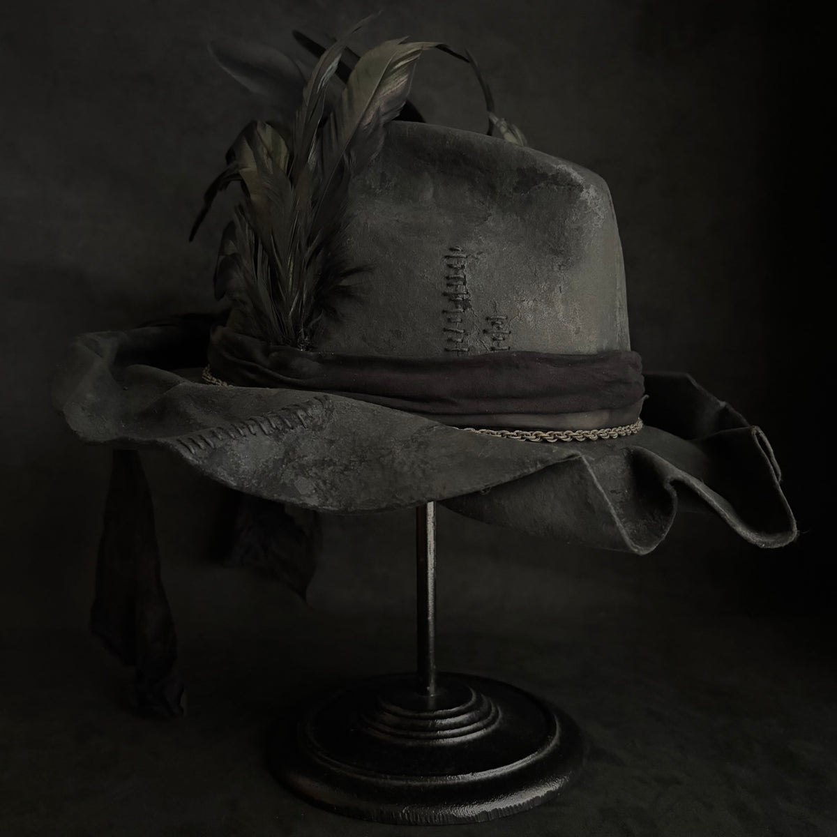Reserved item (Fly feather folding brim fedora hat)