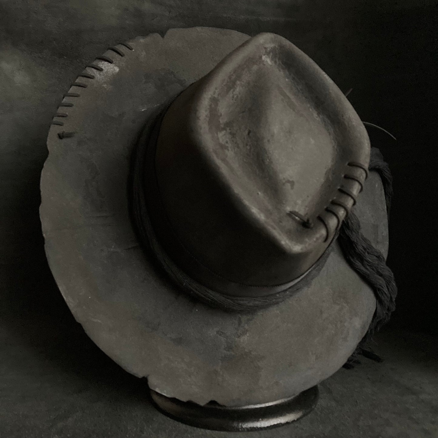 Charcoal cord around diamond hat