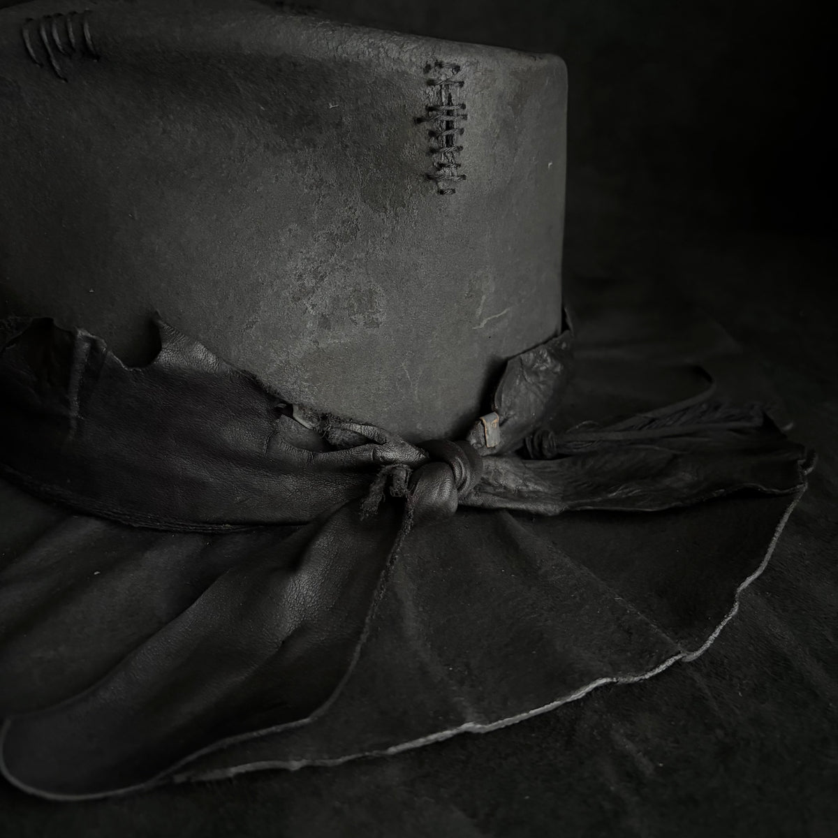 Charcoal rusty decaying fedora hat