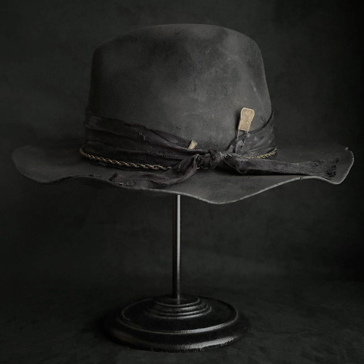 Ash burned defile fedora hat