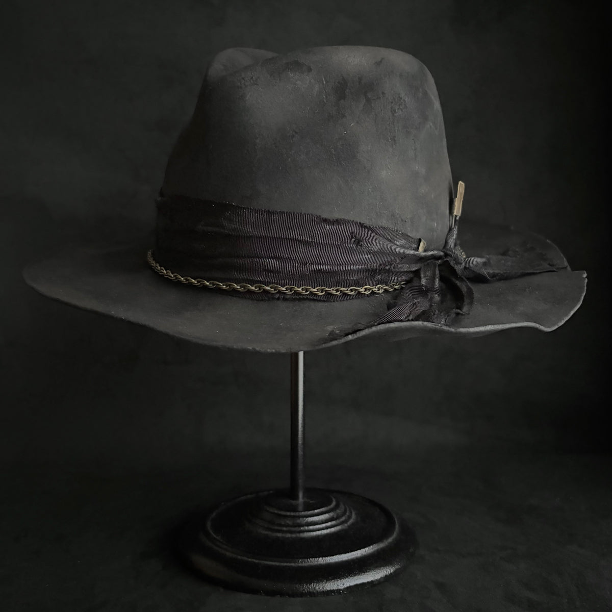 Ash burned defile fedora hat
