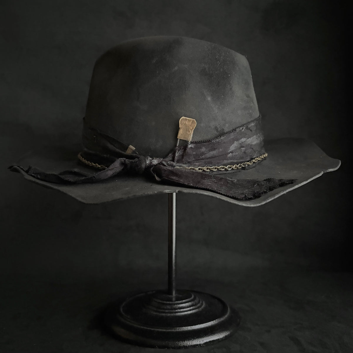 Ash burned defile fedora hat