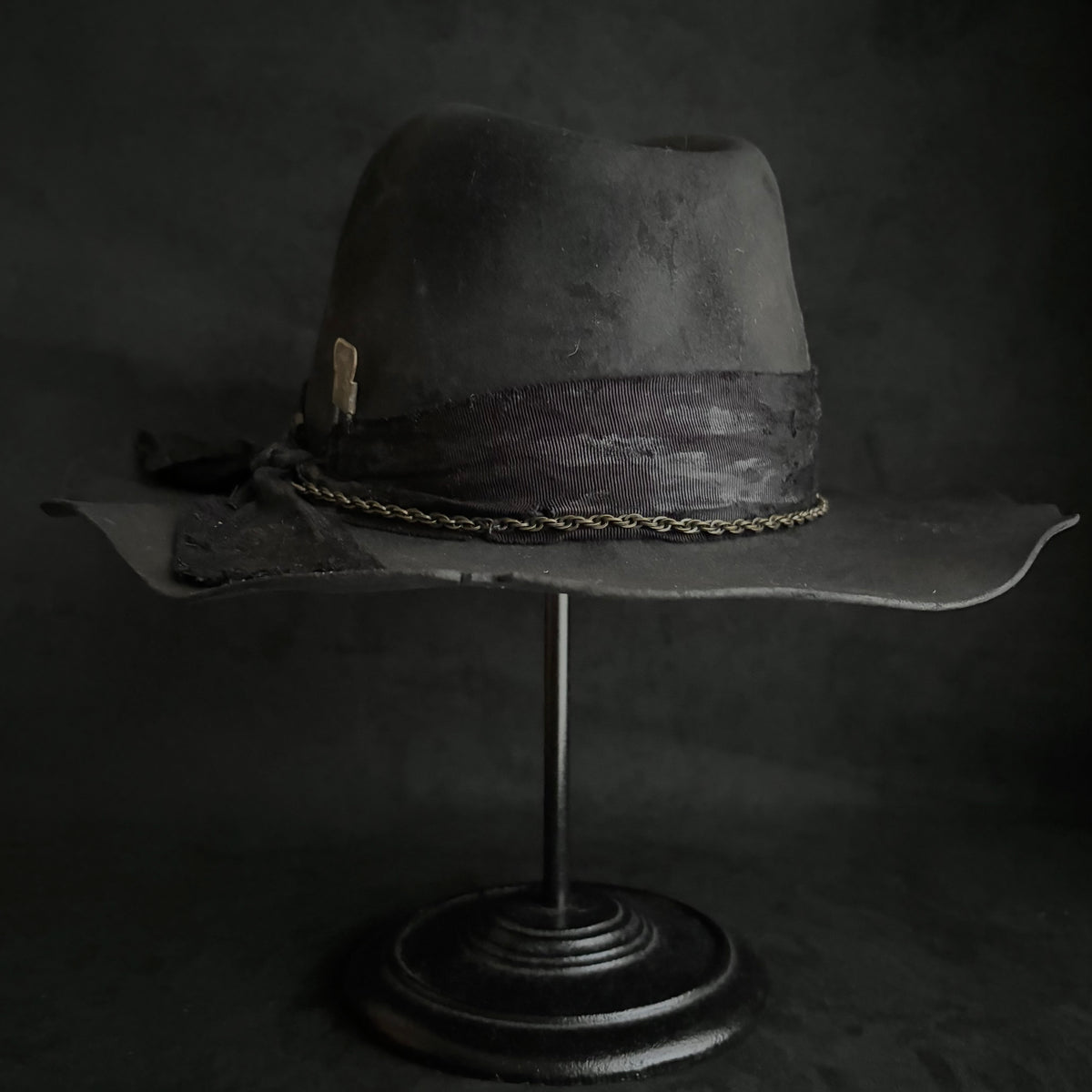 Ash burned defile fedora hat