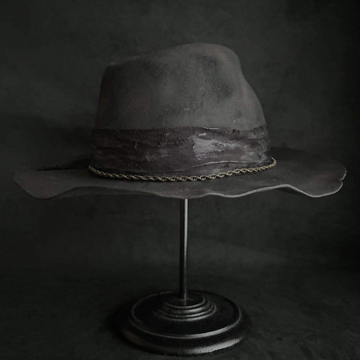 Ash burned defile fedora hat