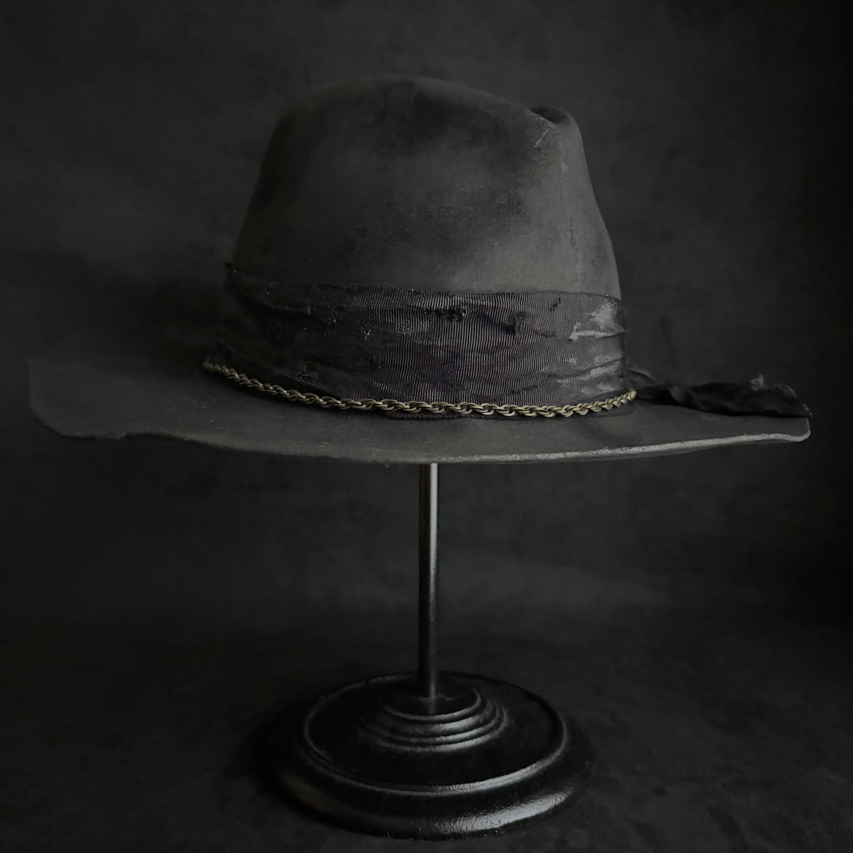 Ash burned defile fedora hat