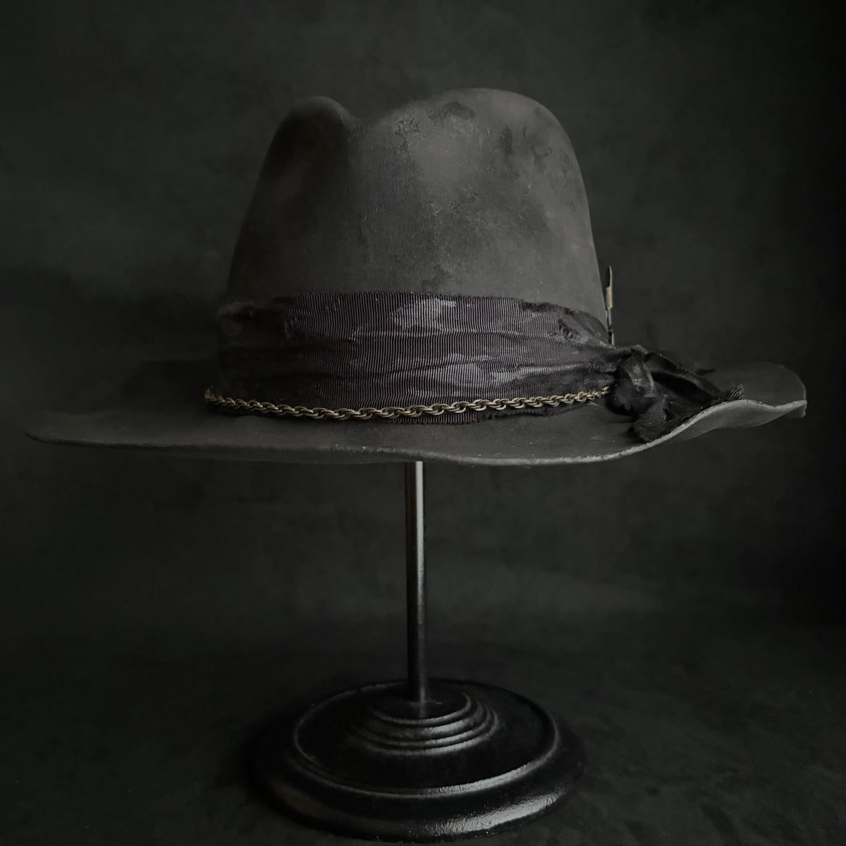 Ash burned defile fedora hat