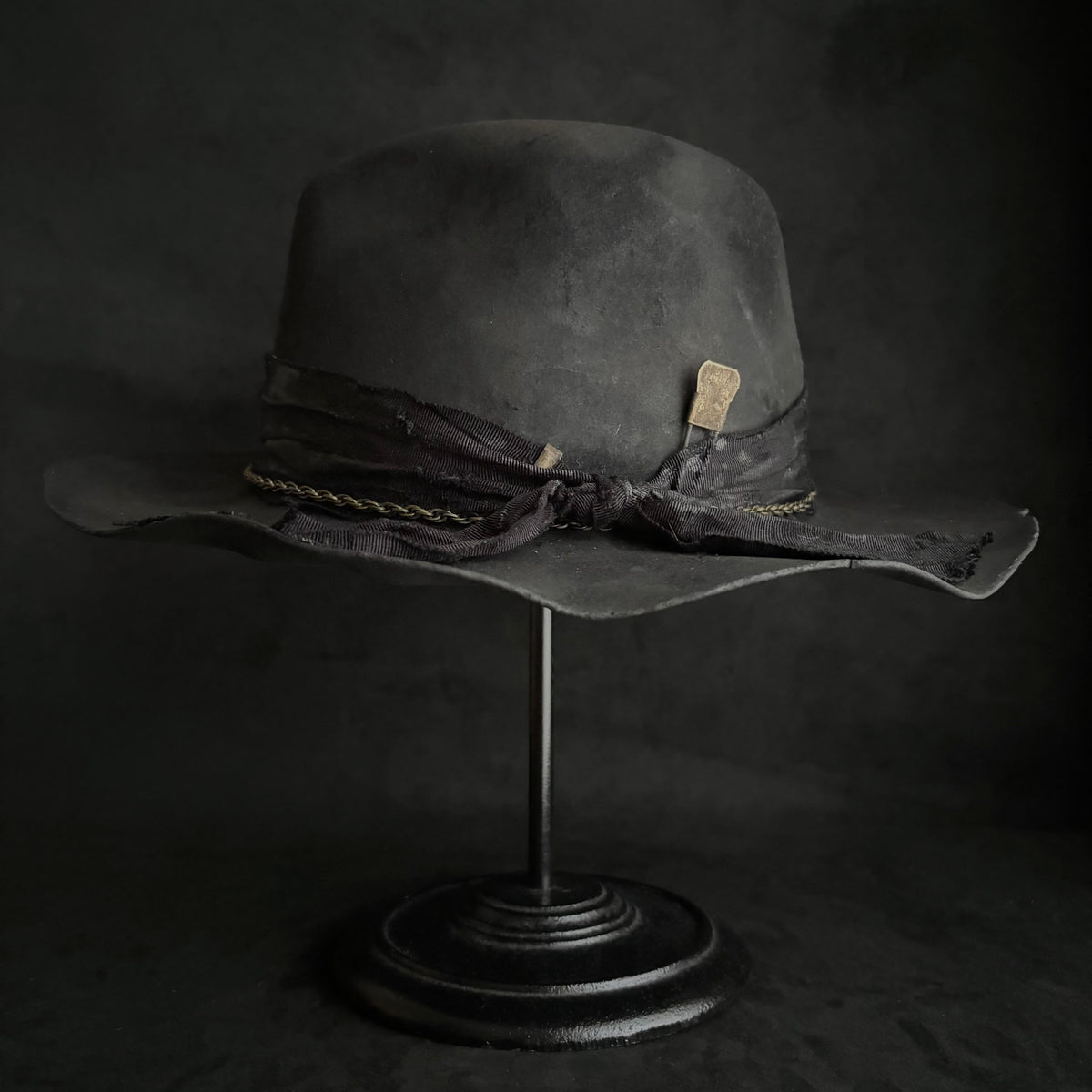 Ash burned defile fedora hat