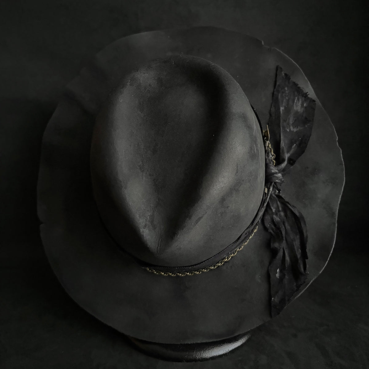 Ash burned defile fedora hat