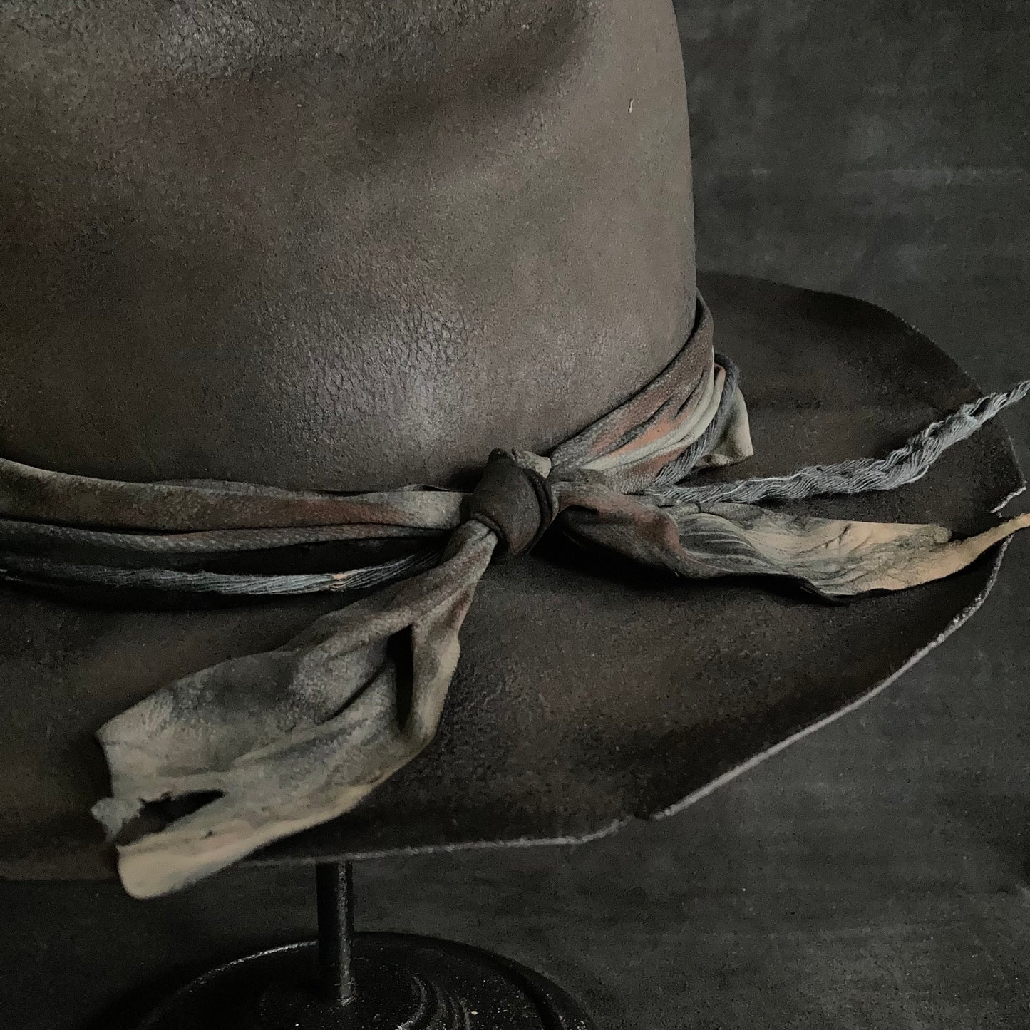 Charcoal burnt western hat