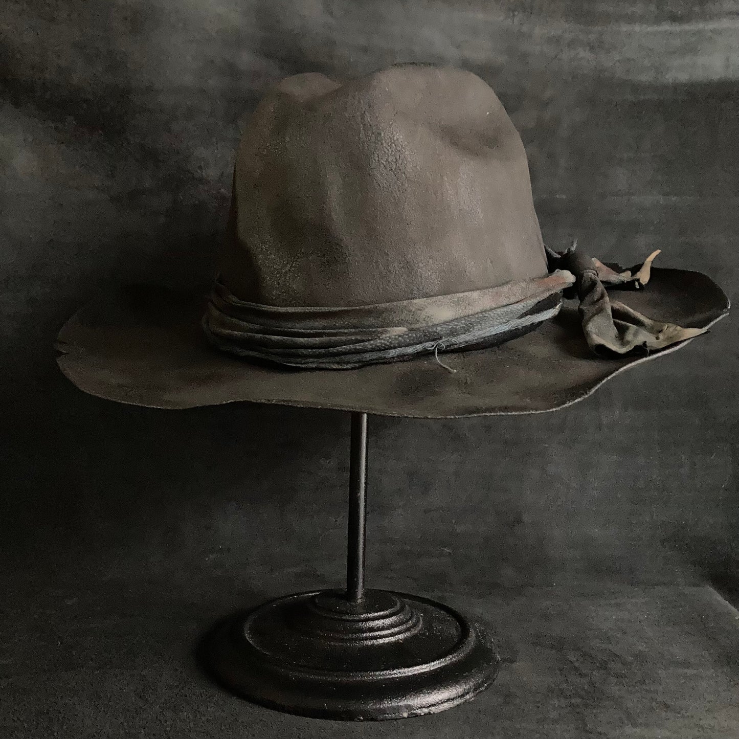 Charcoal burnt western hat